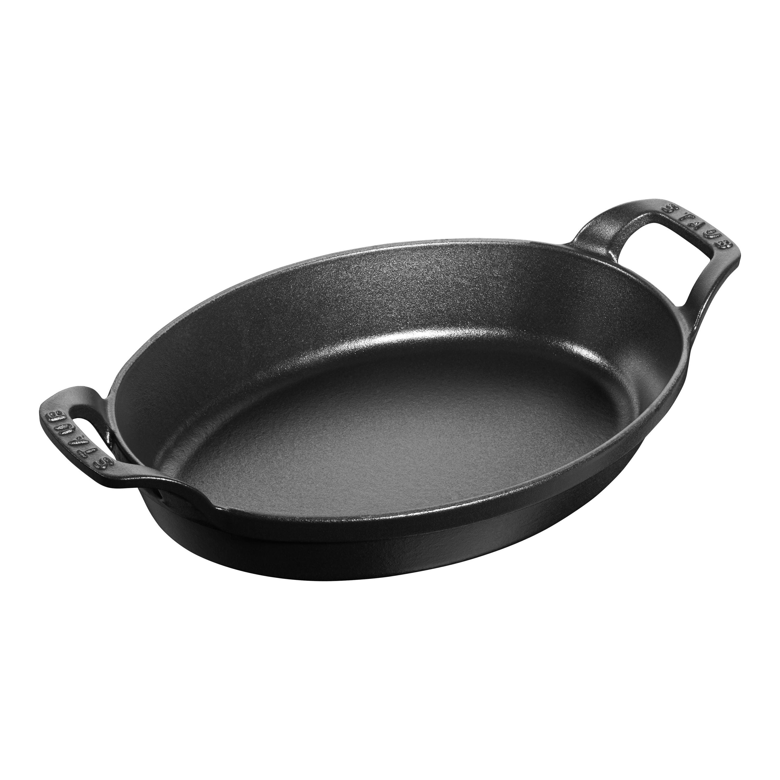 STAUB Specialities 1 L Cast Iron Oval Oven Dish, Black-0