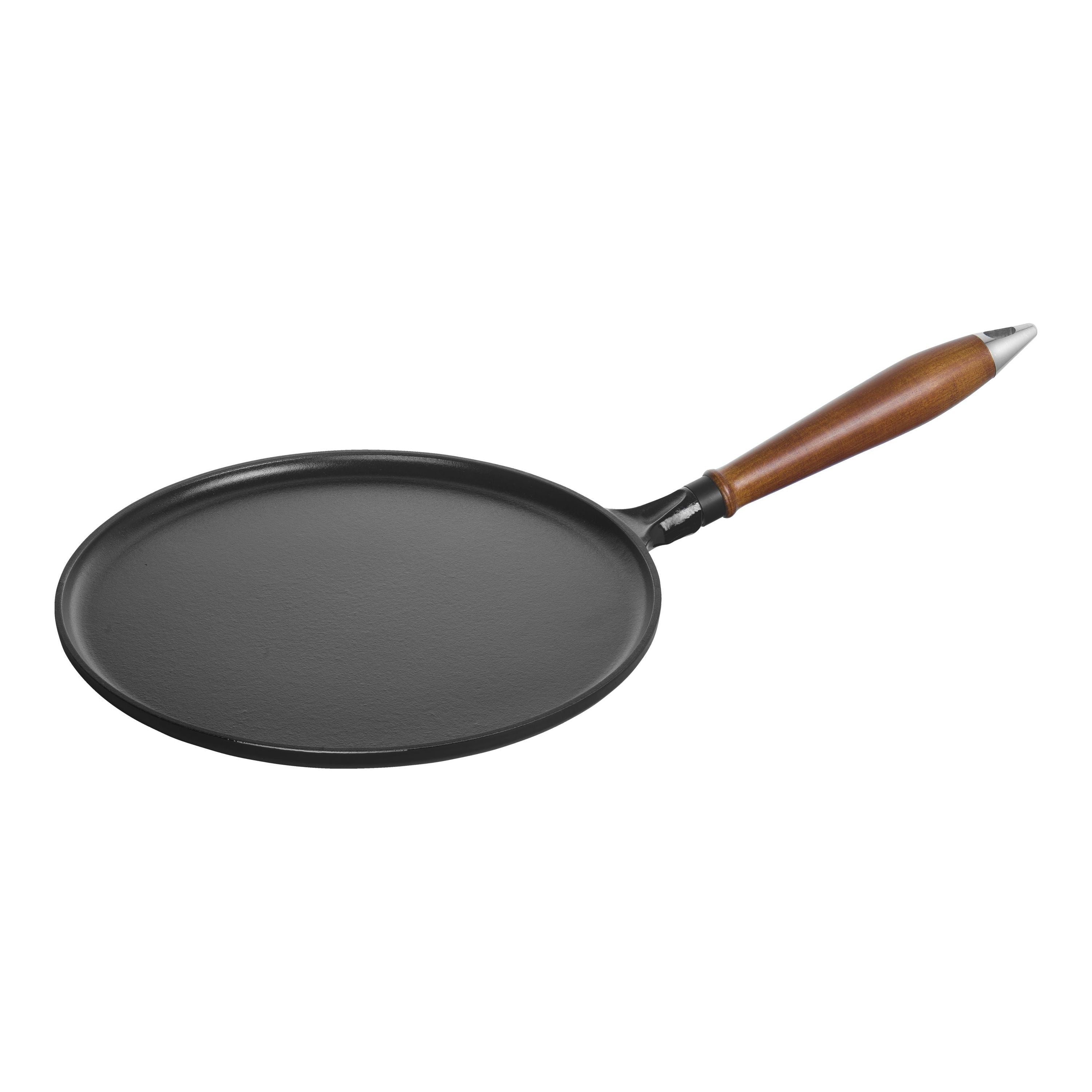 STAUB Pans 28 cm Cast Iron Pancake Pan With Wooden Handle-0
