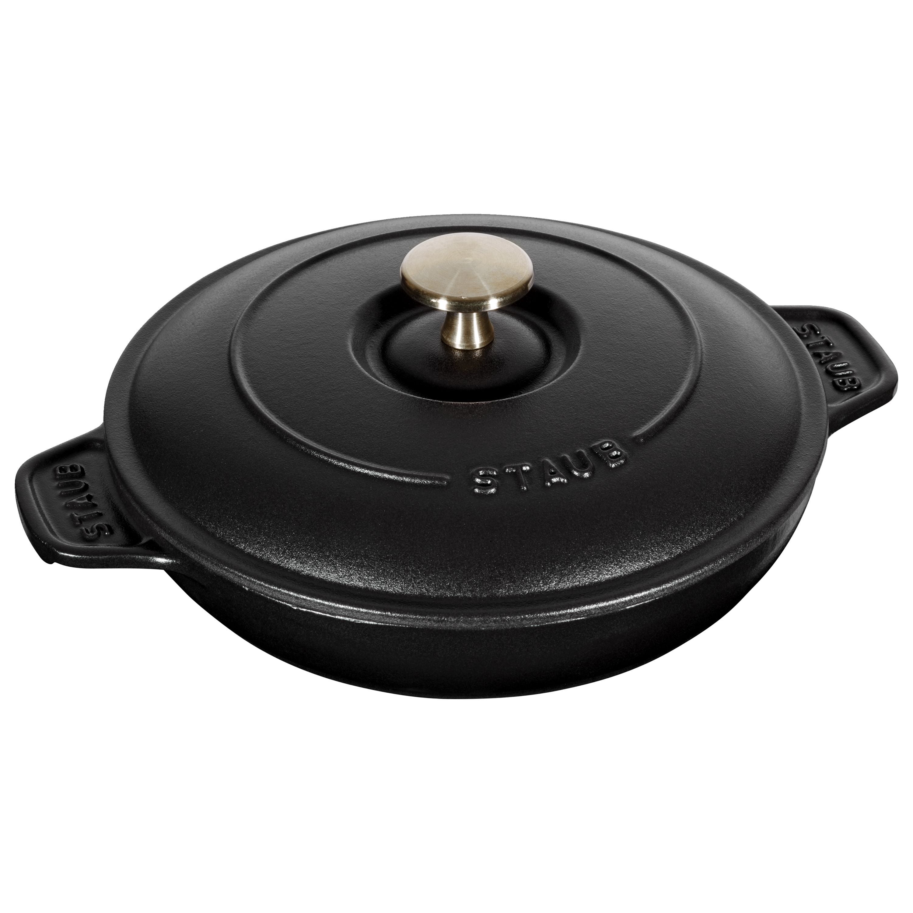 STAUB Specialities 750 ml Cast Iron Round Oven Dish With Lid, Black-0
