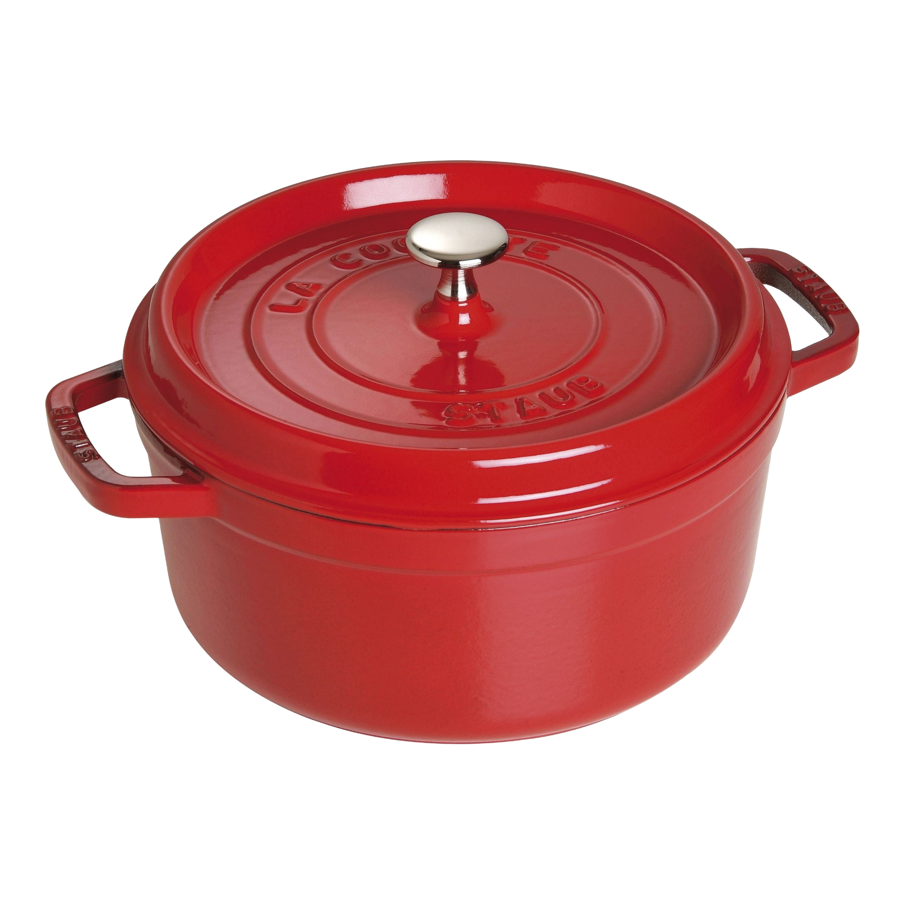 STAUB La Cocotte 5.25 L Cast Iron Round Cocotte, Cherry-0