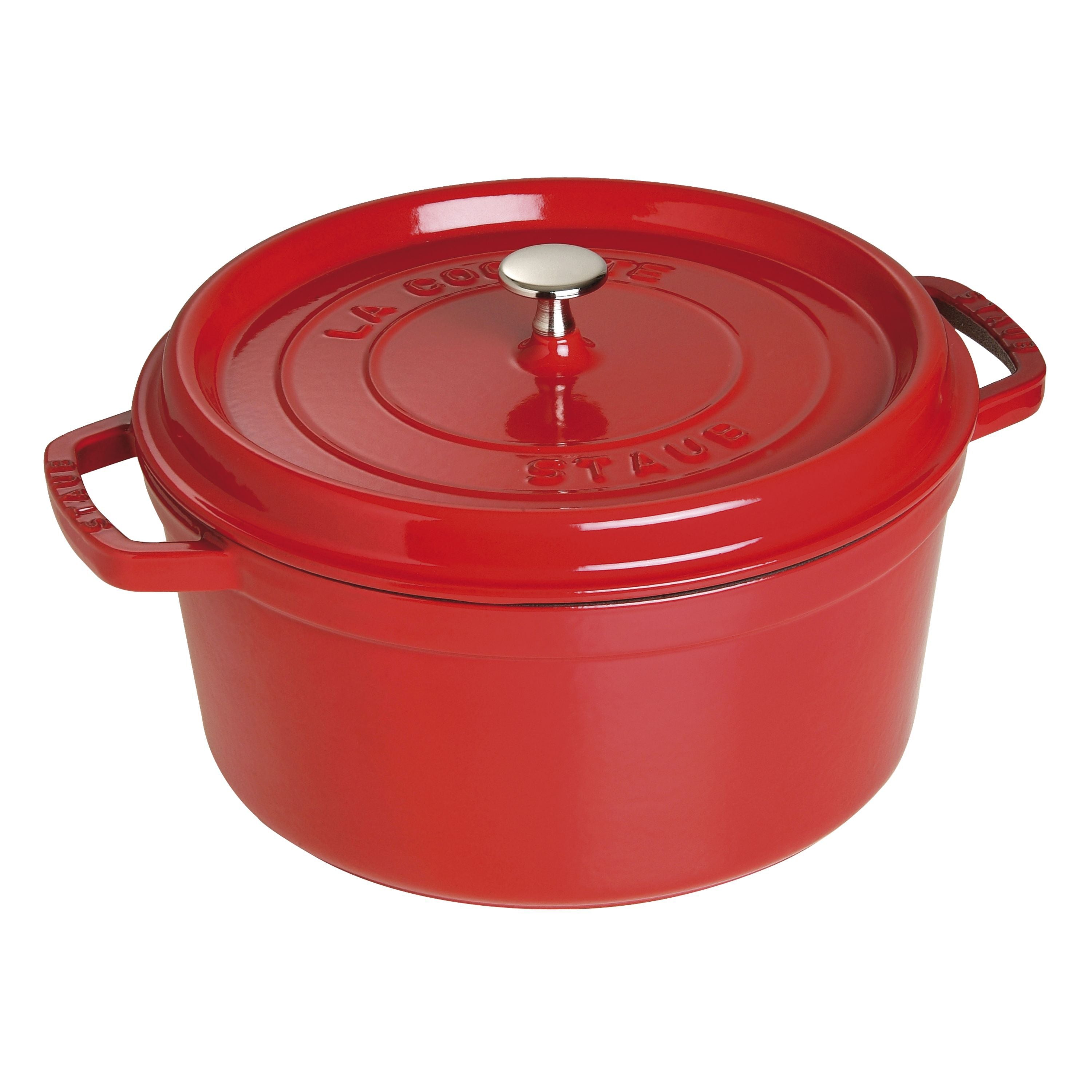 STAUB La Cocotte 6.75 L Cast Iron Round Cocotte, Cherry-0