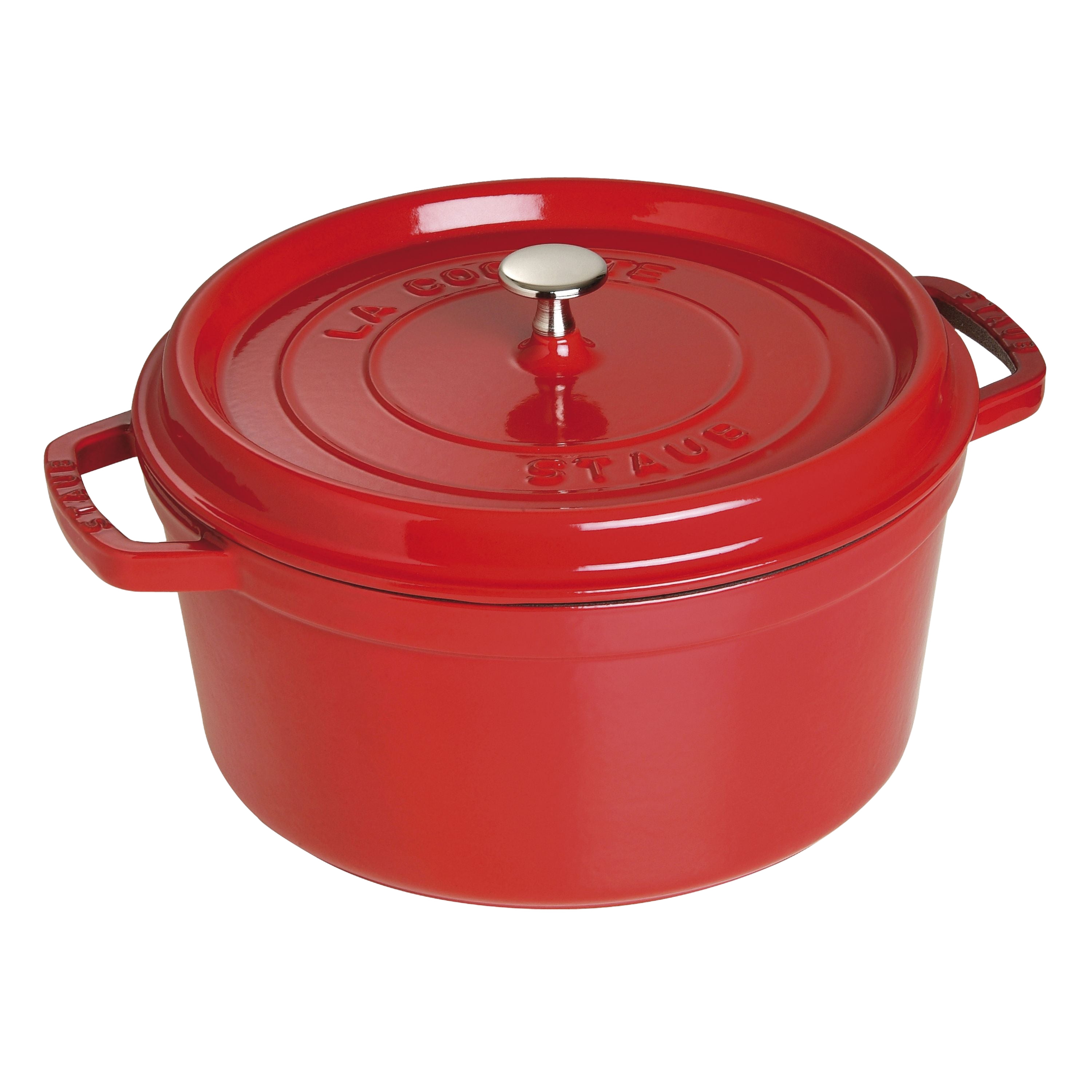 STAUB La Cocotte 6.75 L Cast Iron Round Cocotte, Cherry-0