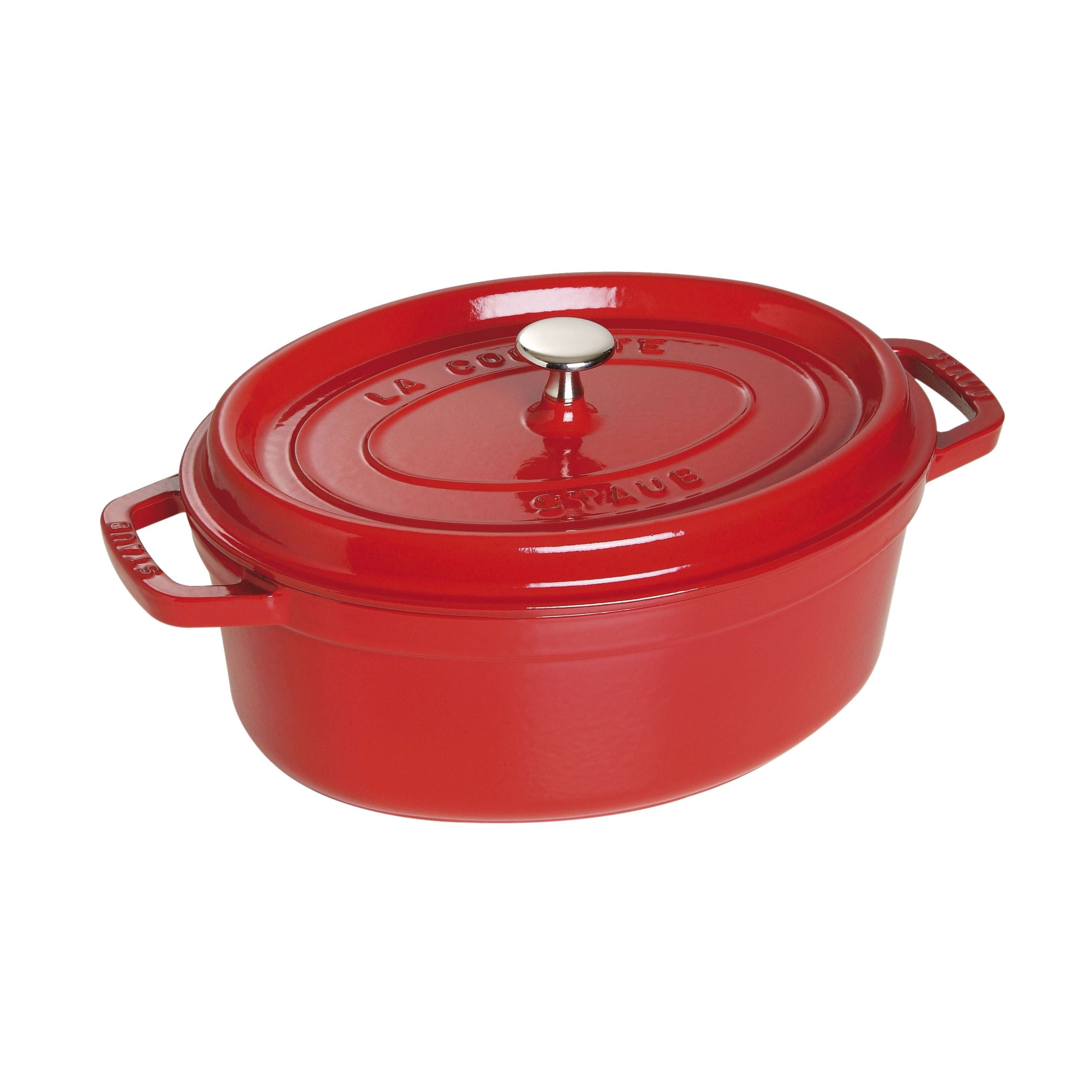 STAUB La Cocotte 4.25 L Cast Iron Oval Cocotte, Cherry-0