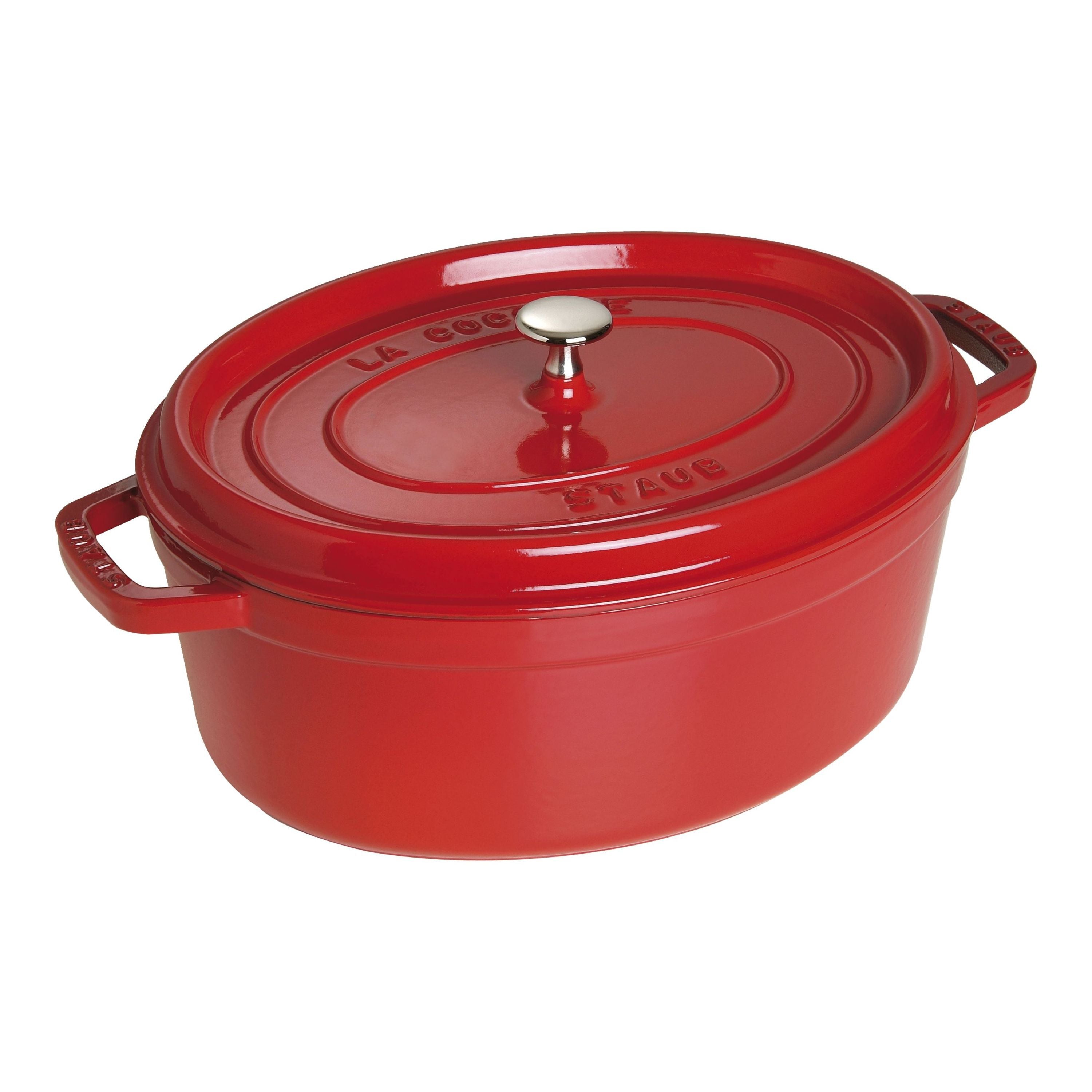 STAUB La Cocotte 5.5 L Cast Iron Oval Cocotte, Cherry