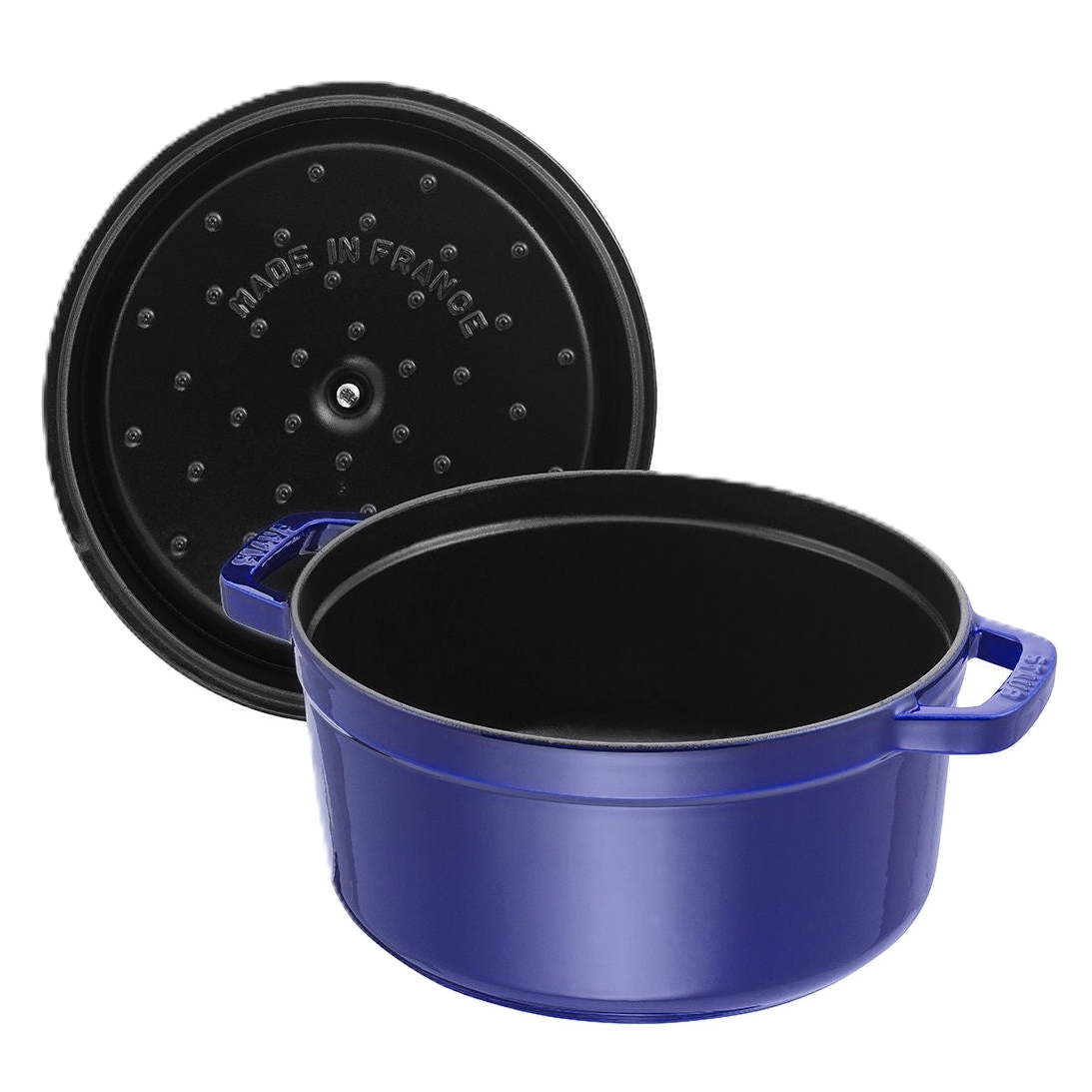 STAUB La Cocotte 6.75 L Cast Iron Round Cocotte, Dark-Blue