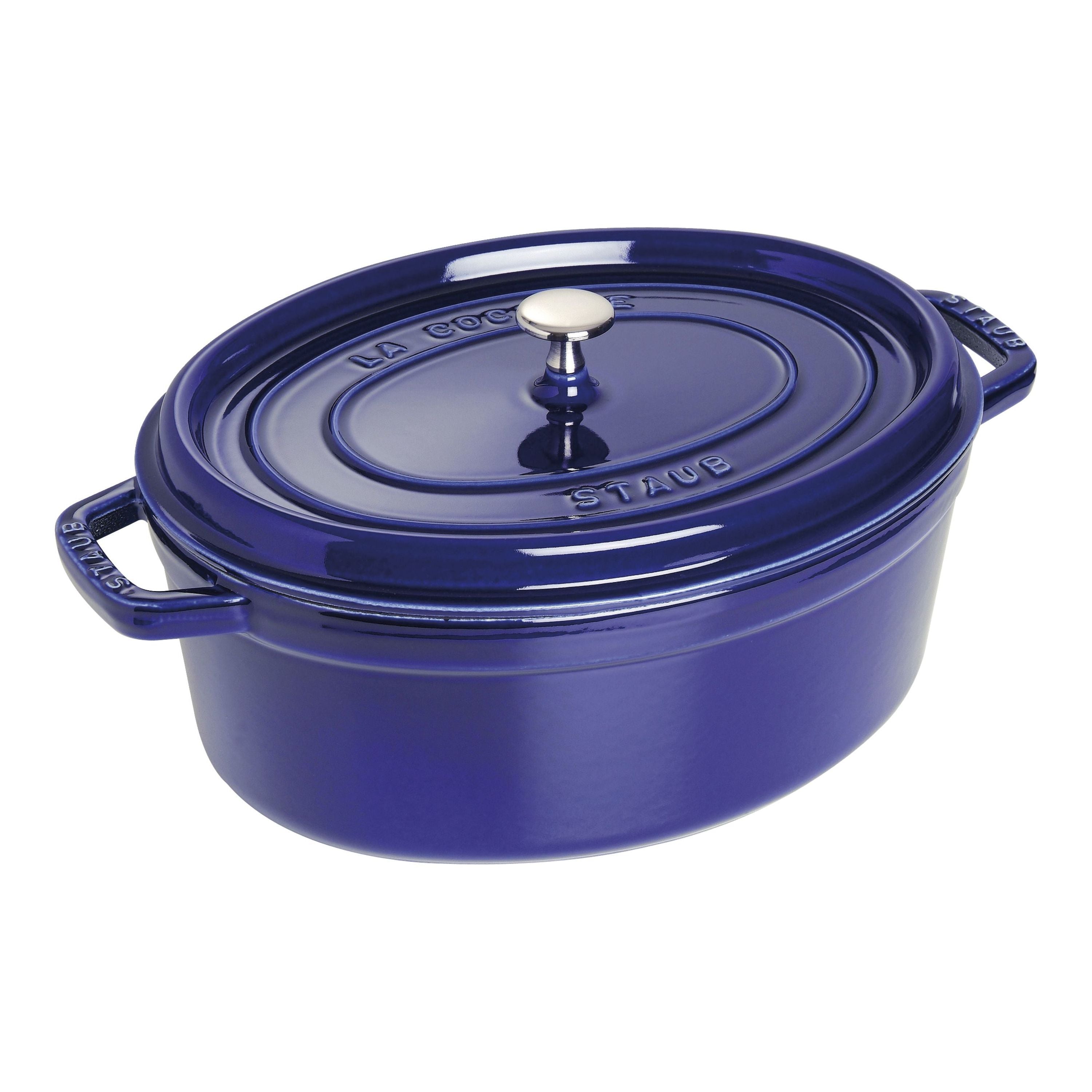 STAUB La Cocotte 5.5 L Cast Iron Oval Cocotte, Dark-Blue-0