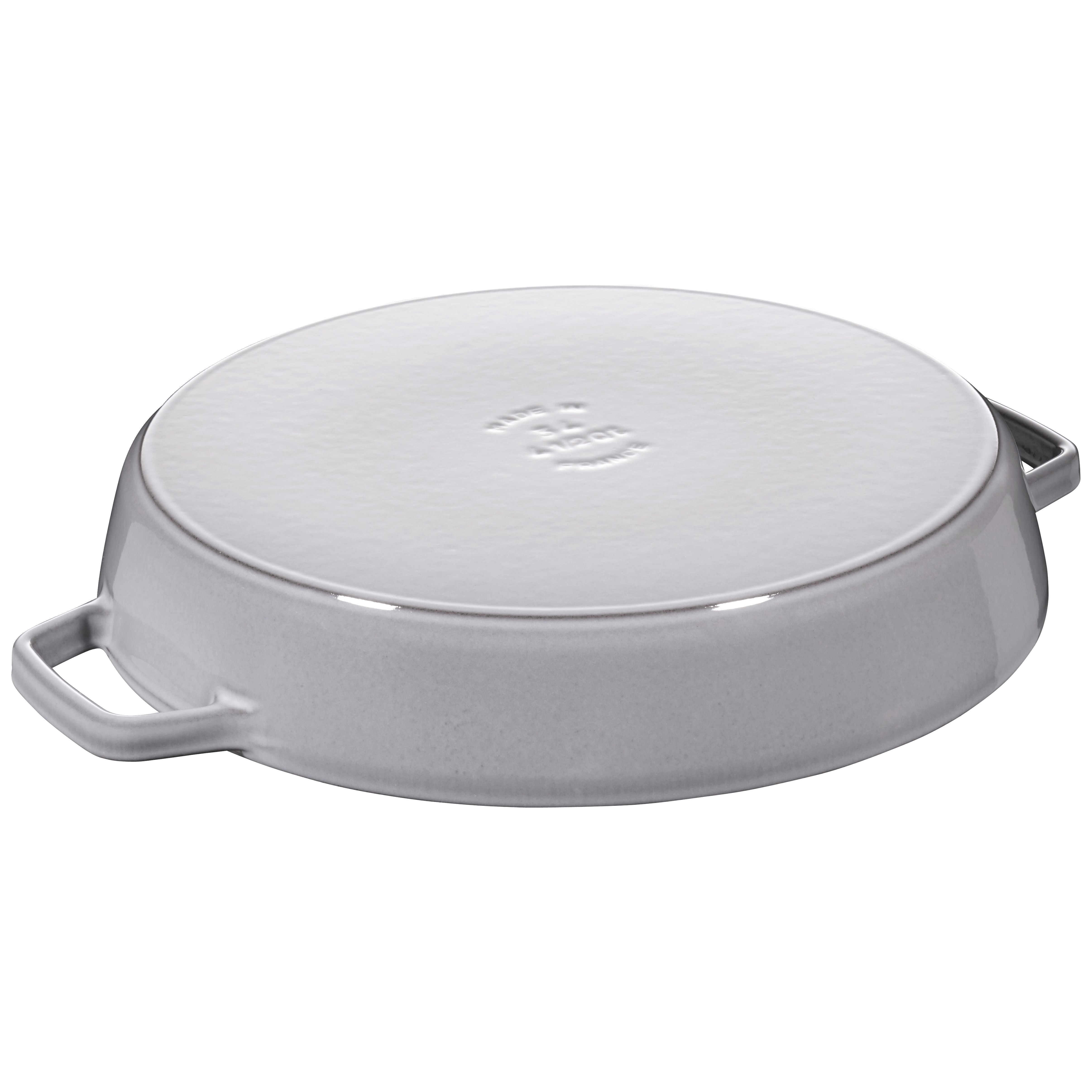 STAUB Pans 34 cm Cast Iron Double Handle Skillet, Graphite-Grey