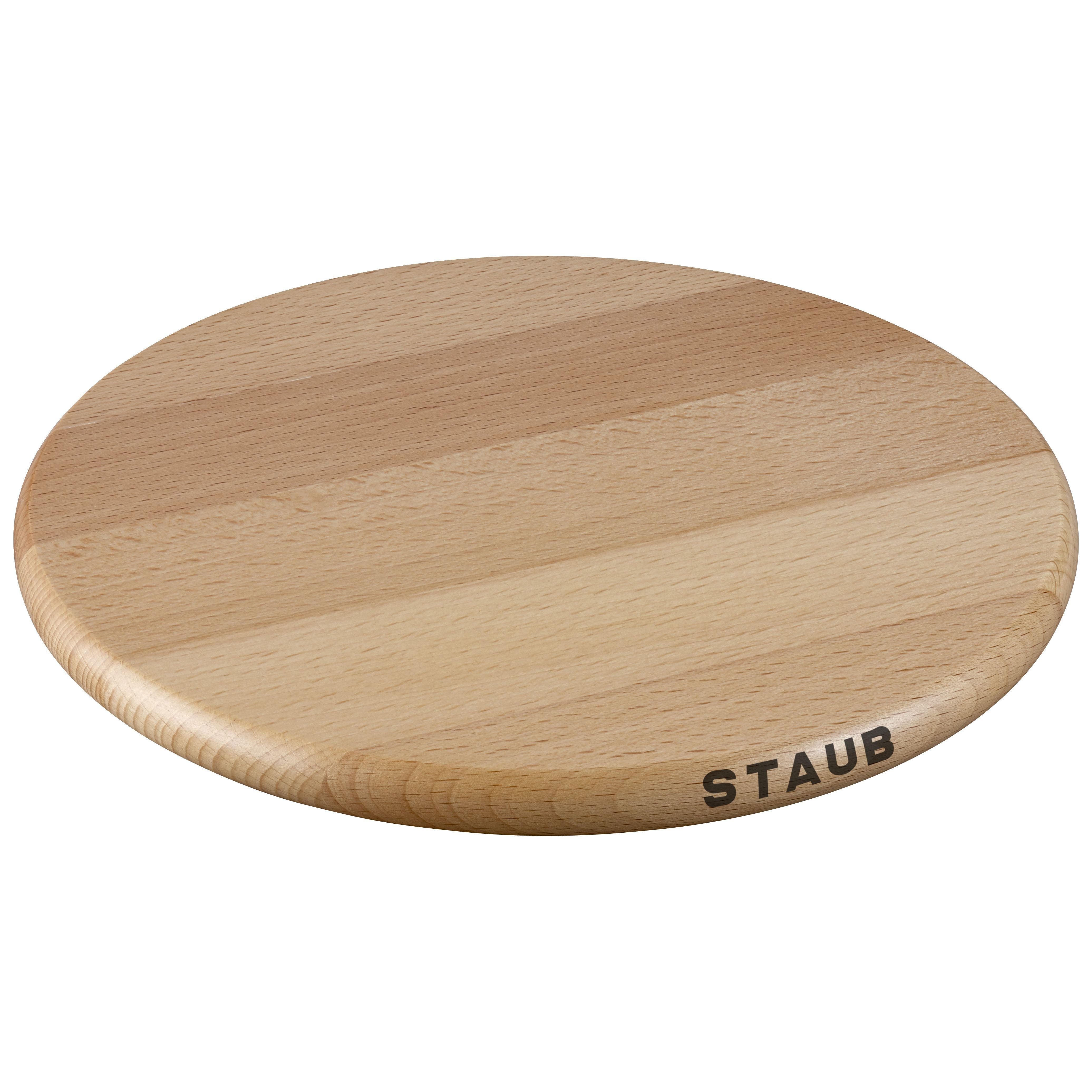 STAUB Specialities 23 cm Round Beech Trivet Magnetic, Brown