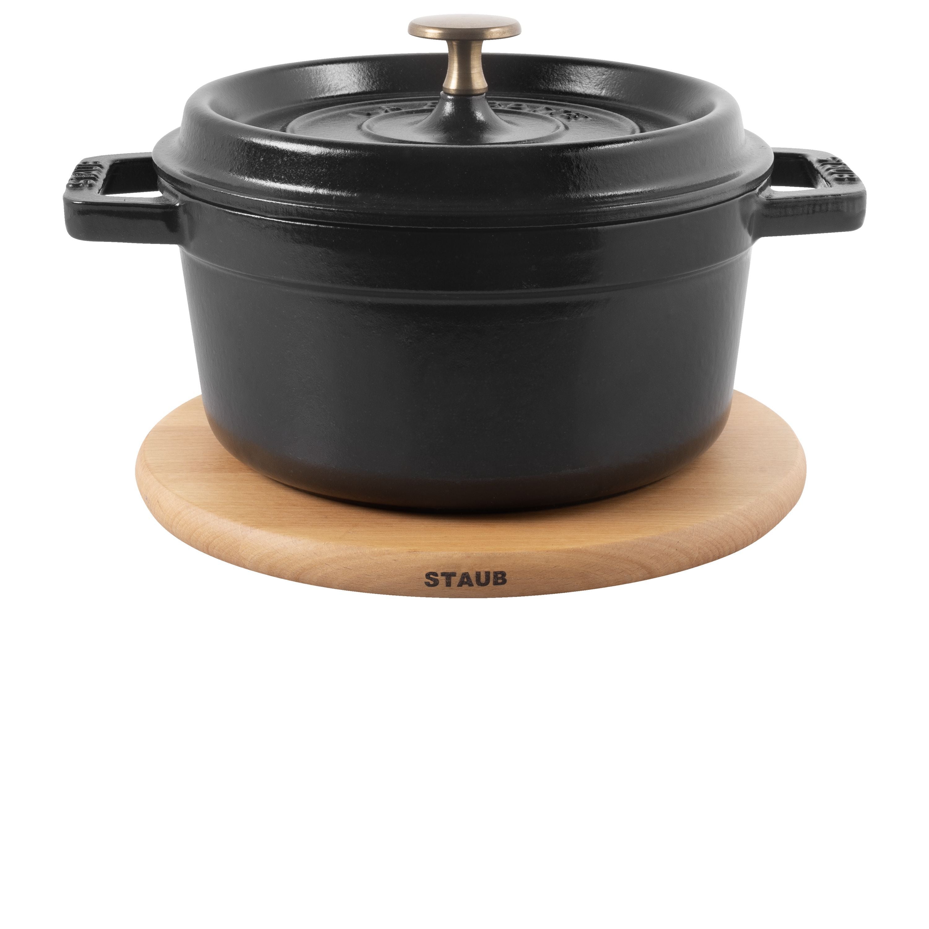 STAUB Specialities 16 cm Round Beech Trivet Magnetic, Brown-2