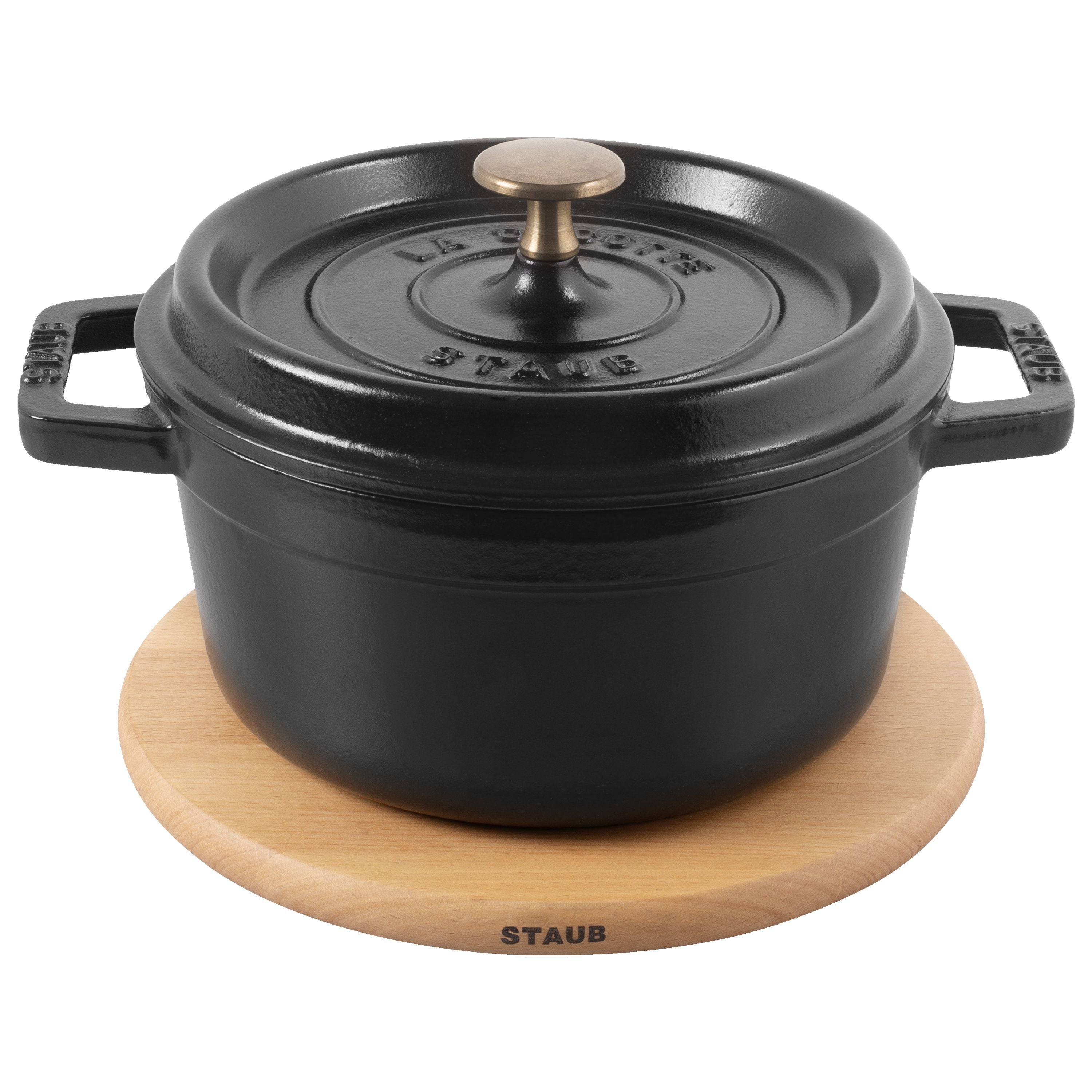 STAUB Specialities 16 cm Round Beech Trivet Magnetic, Brown-1