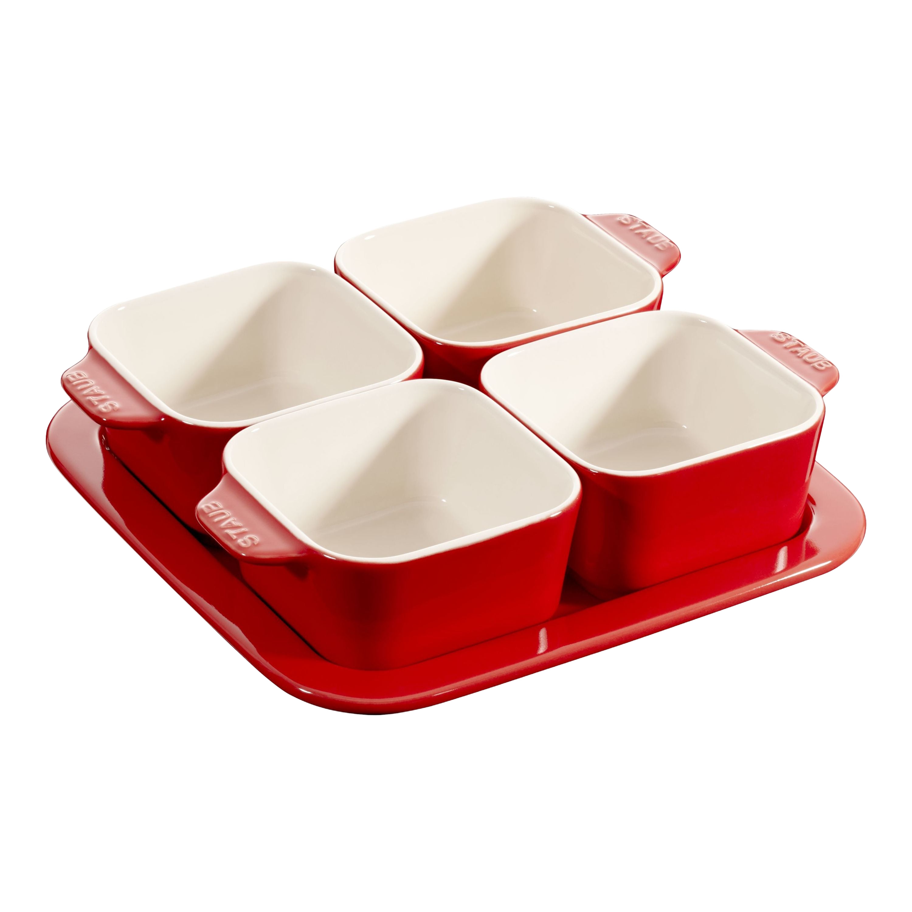 STAUB Ceramique 5 Piece Ceramic Appetiser Set, Cherry-0