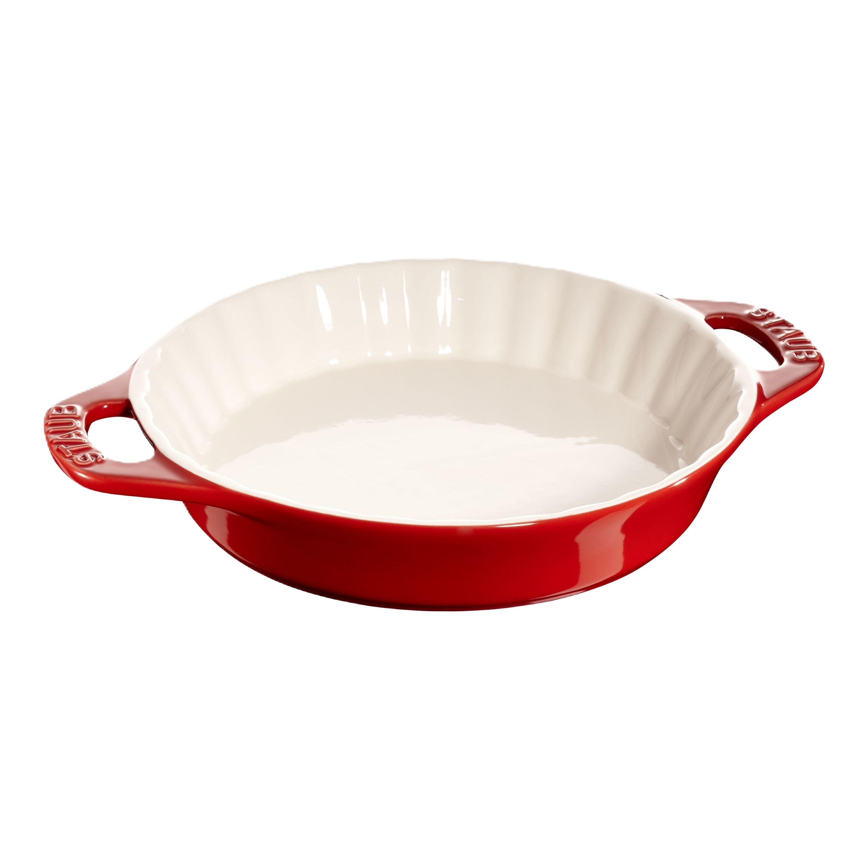 STAUB Ceramique 24 cm Ceramic Round Pie Dish, Cherry
