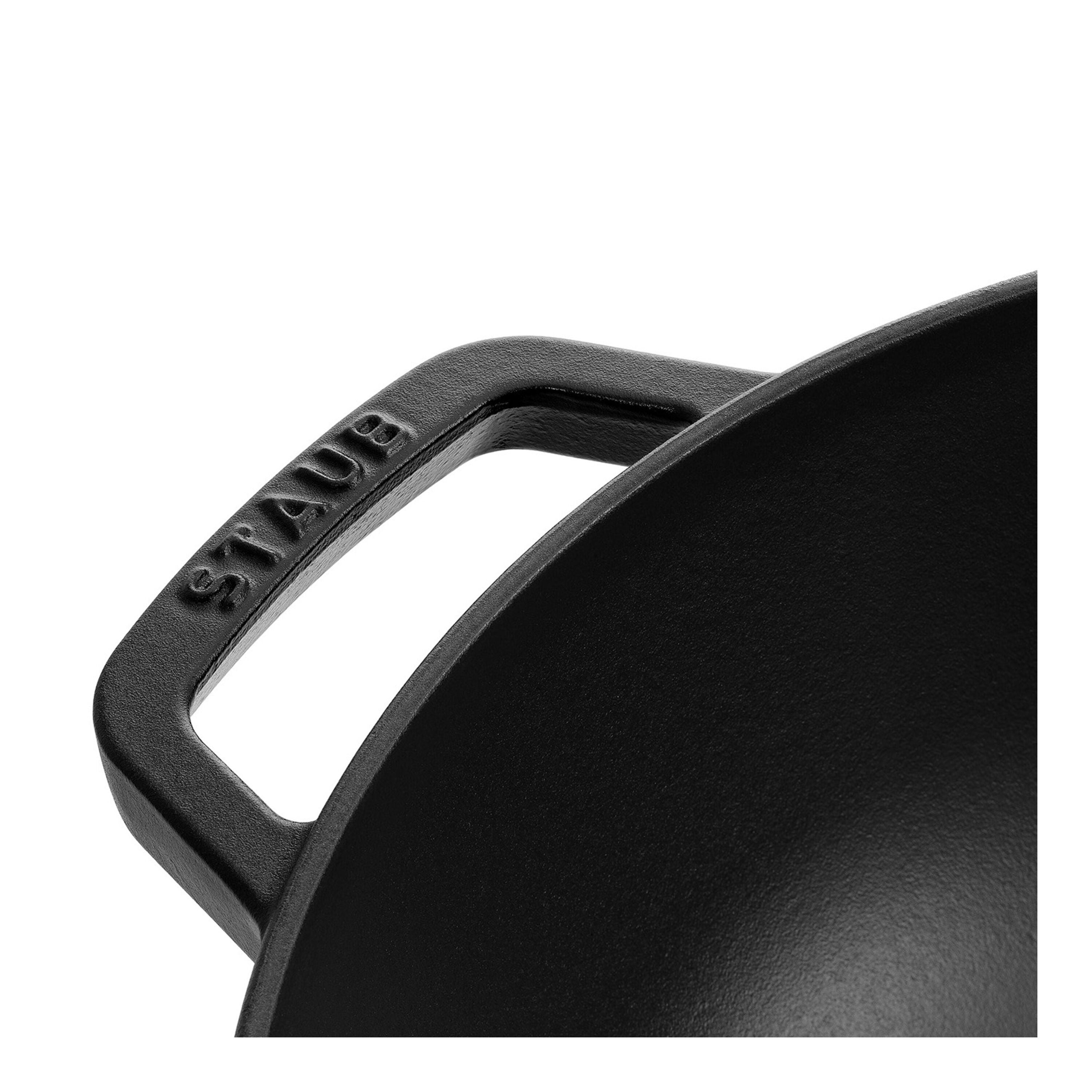 STAUB Specialities 30 cm / 12 inch Cast Iron Wok With Glass Lid, Black-1