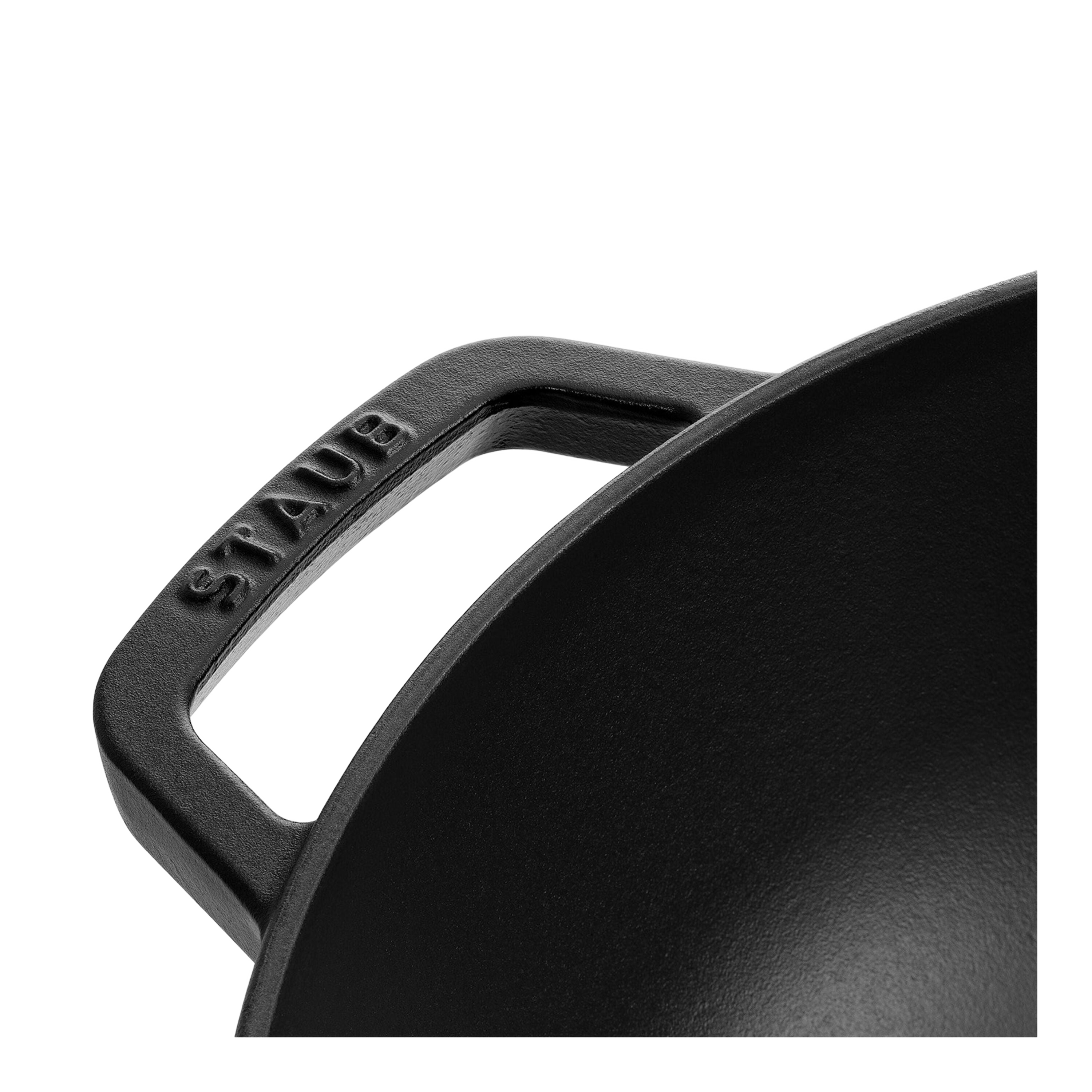 STAUB Specialities 30 cm / 12 inch Cast Iron Wok With Glass Lid, Black-1