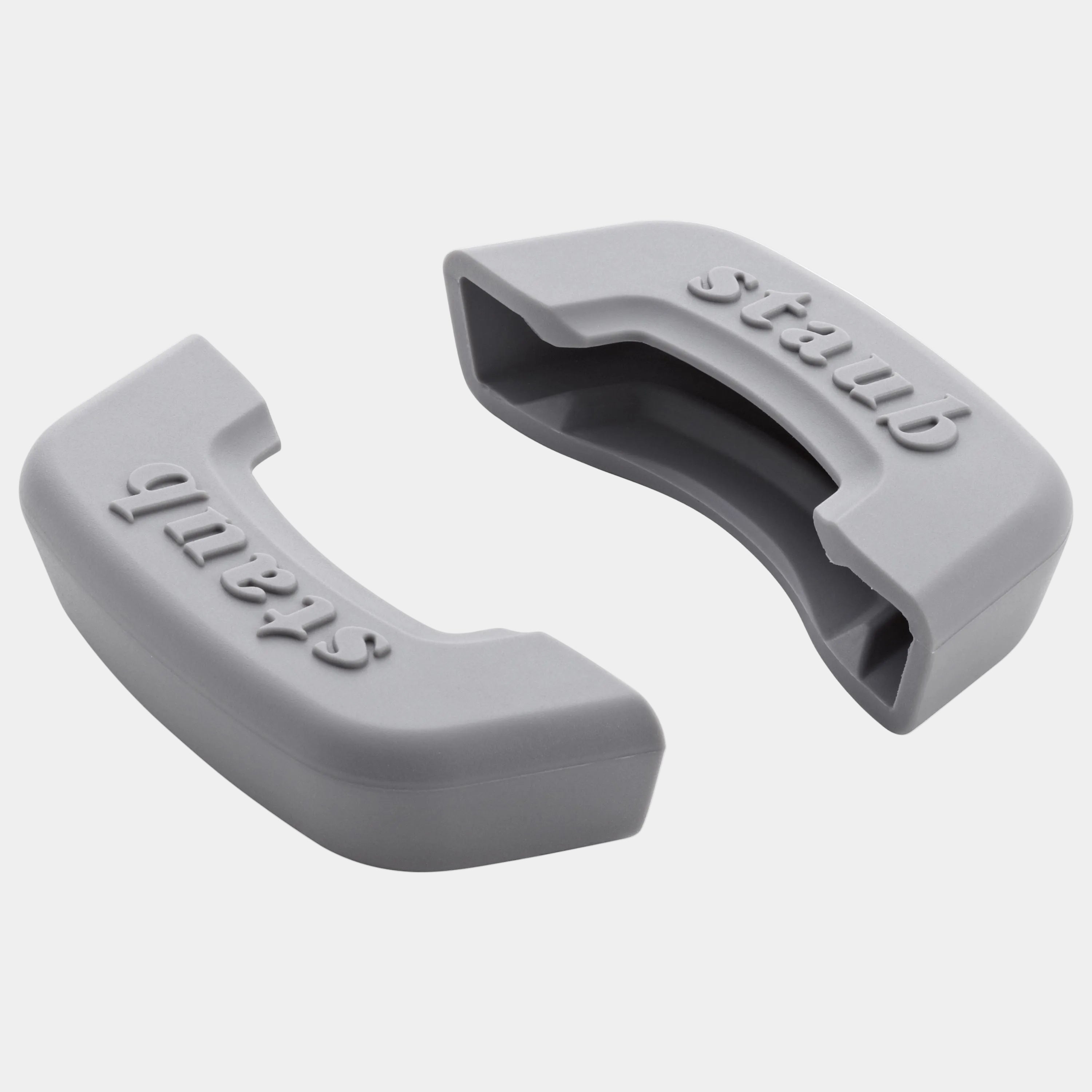 Staub Silicone Handles for cocottes and woks, heat-resistant and dishwasher safe for oven use up to 200°C, easy to attach and remove.