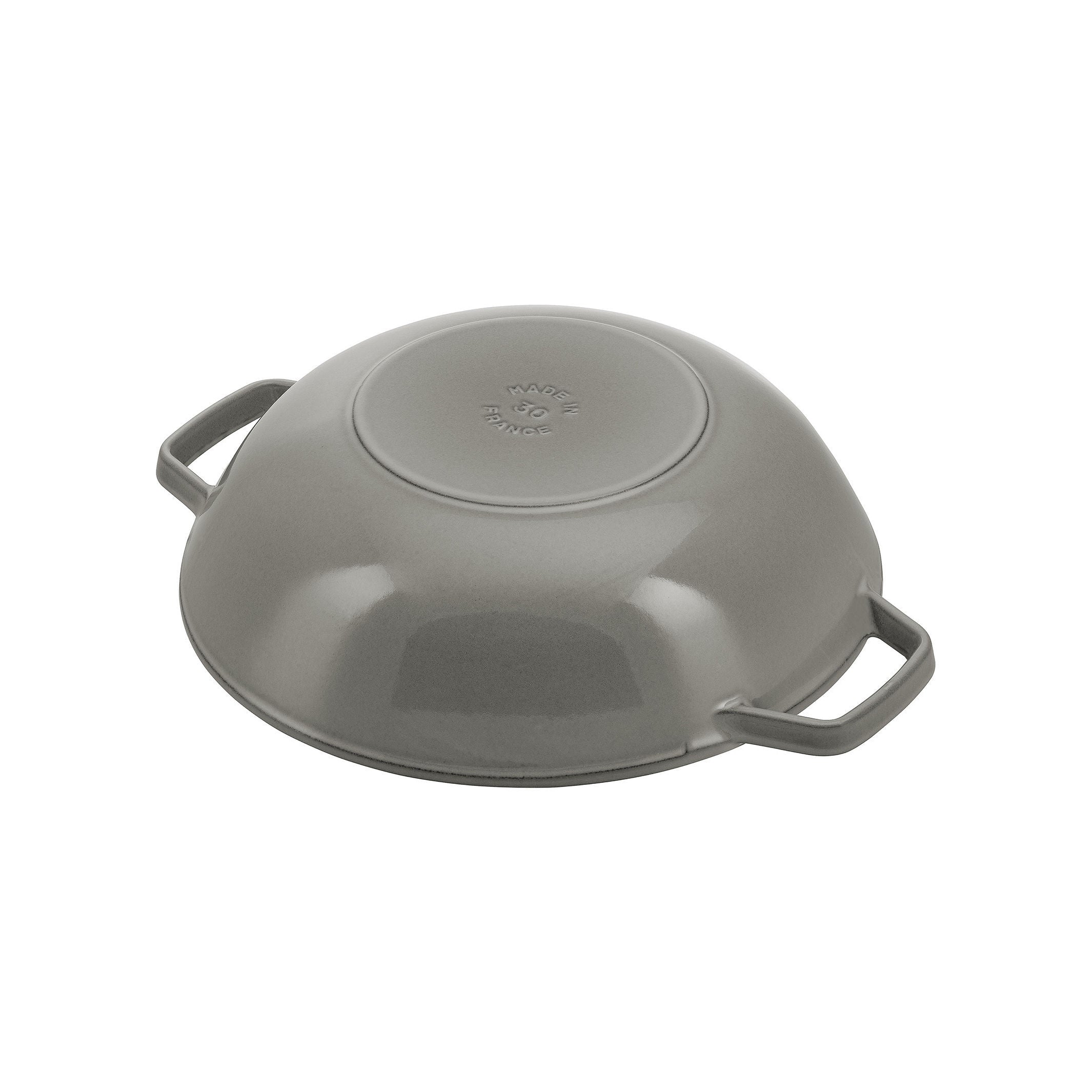 STAUB Specialities 30 cm / 12 inch Cast Iron Wok With Glass Lid, Graphite-Grey