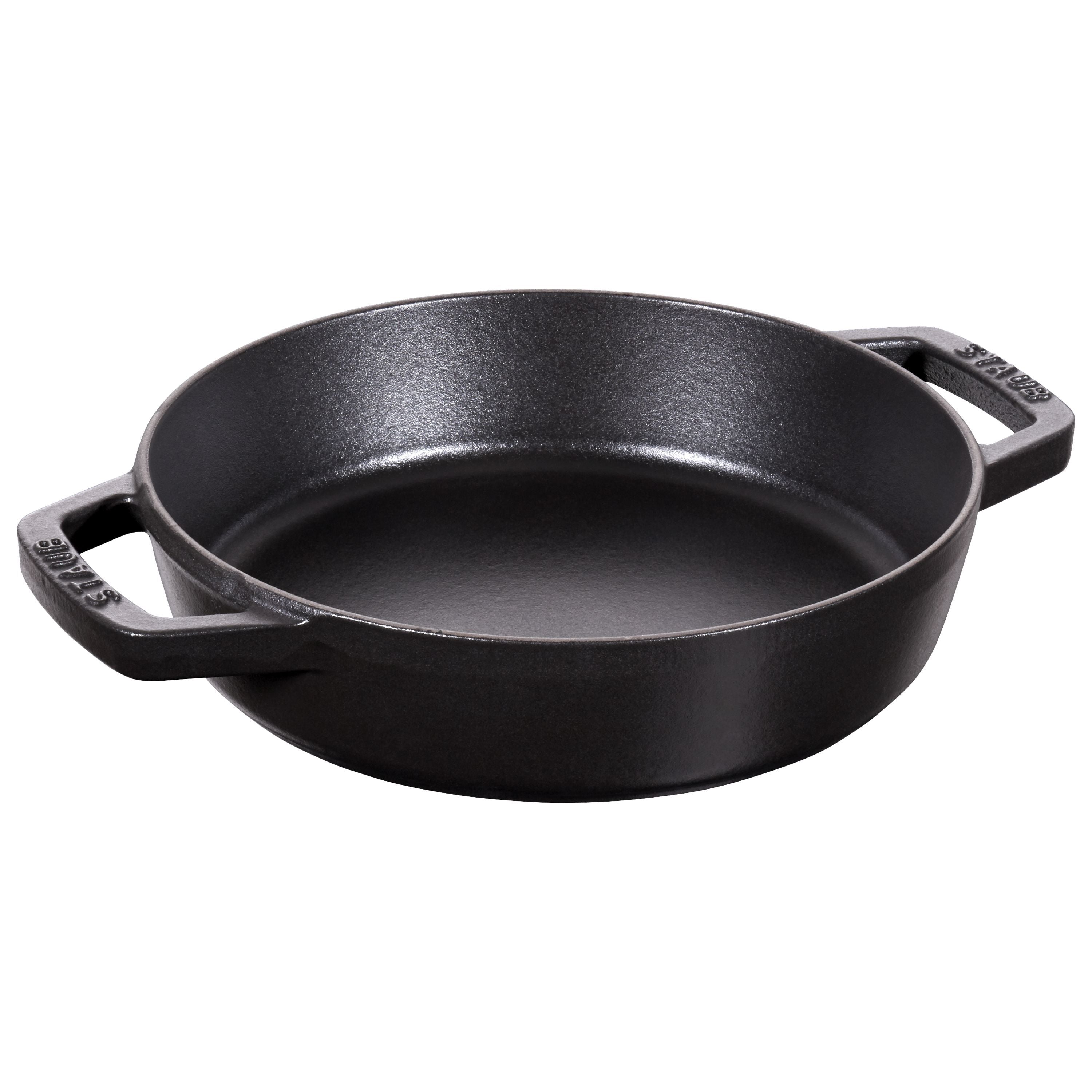 STAUB Pans 20 cm / 8 inch Cast Iron Double Handle Skillet, Black-0