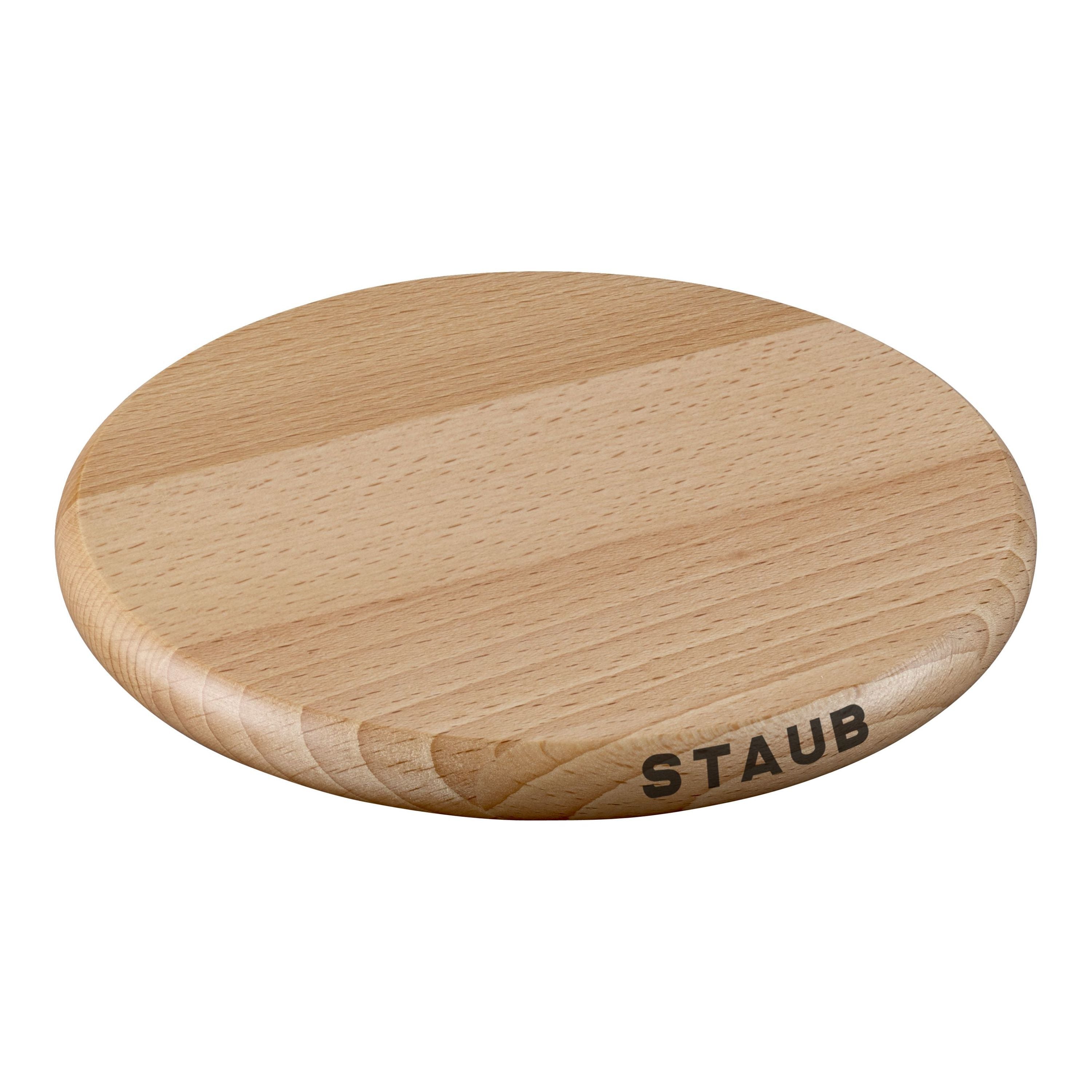 STAUB Specialities 16 cm Round Beech Trivet Magnetic, Brown-0