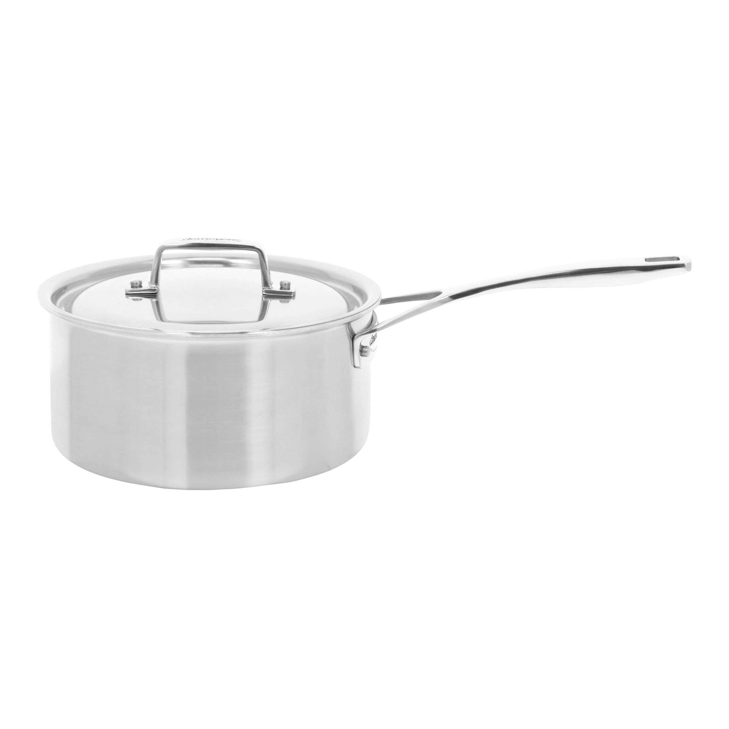 DEMEYERE Essential 5 2.8 L 18/10 Stainless Steel Round Sauce Pan With Lid 3Qt, Silver
