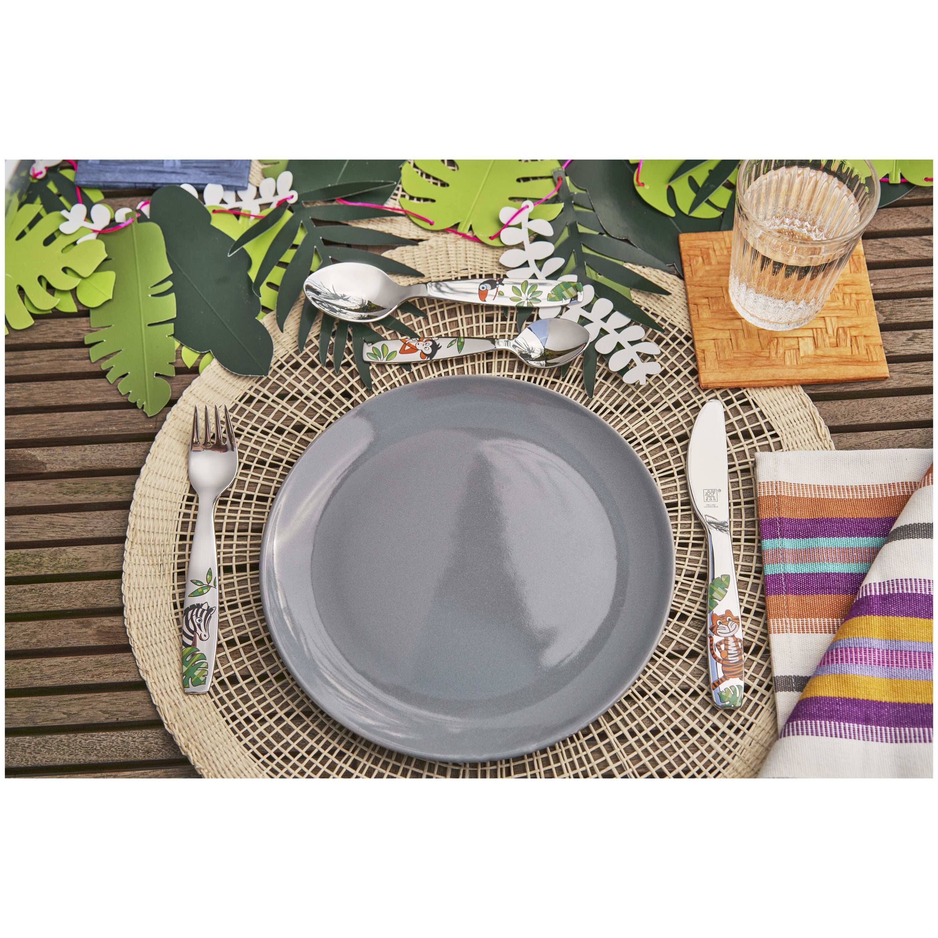 ZWILLING Jungle Silverplate 4 Piece Children's Flatware Set With Knights