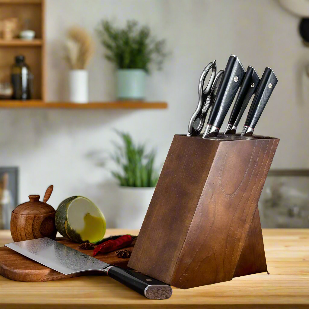 HAGAKURE SIX | Essential 6 pcs Knife set | 4 Knives, 1 Shears with Wood Block