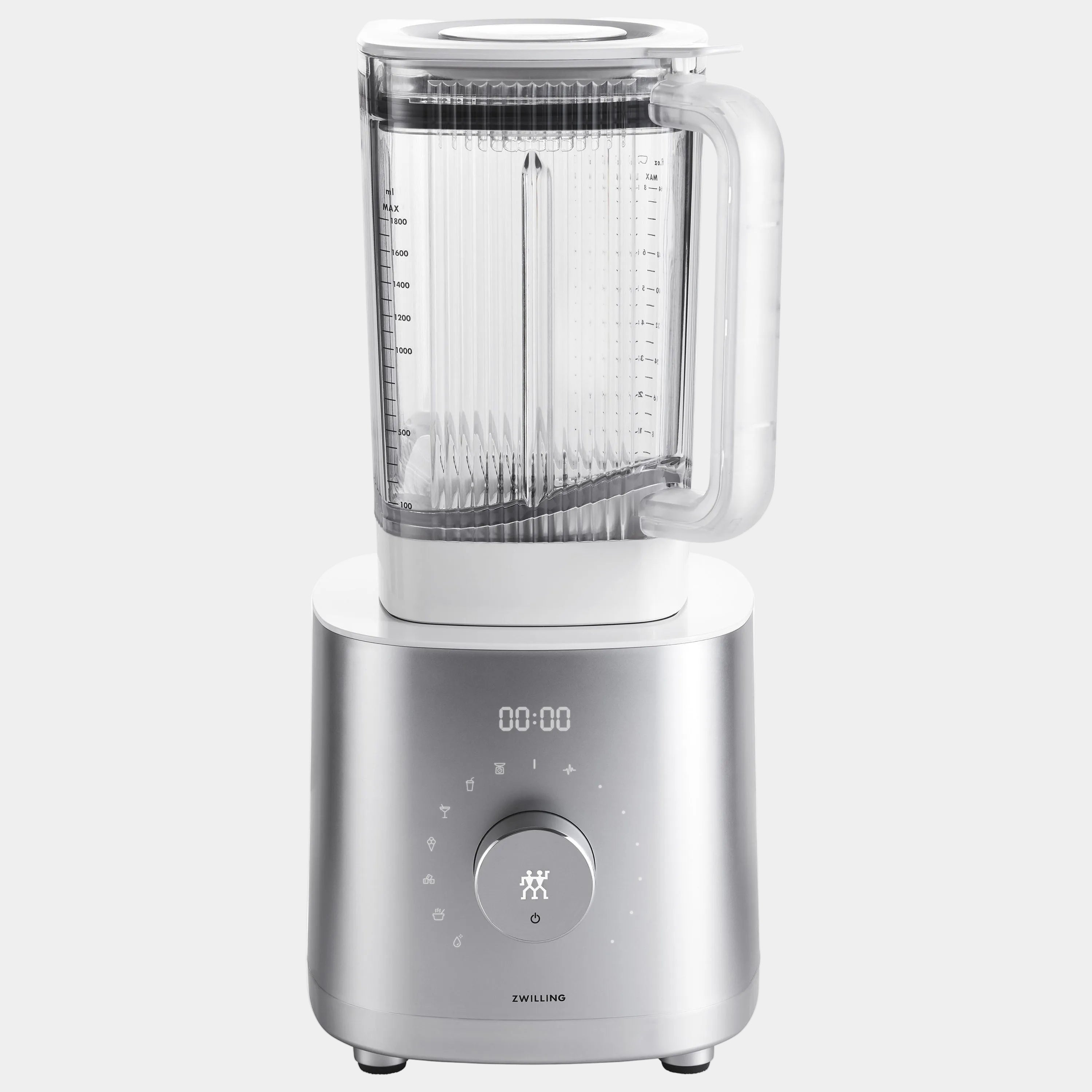 Blender with clear container on a white background