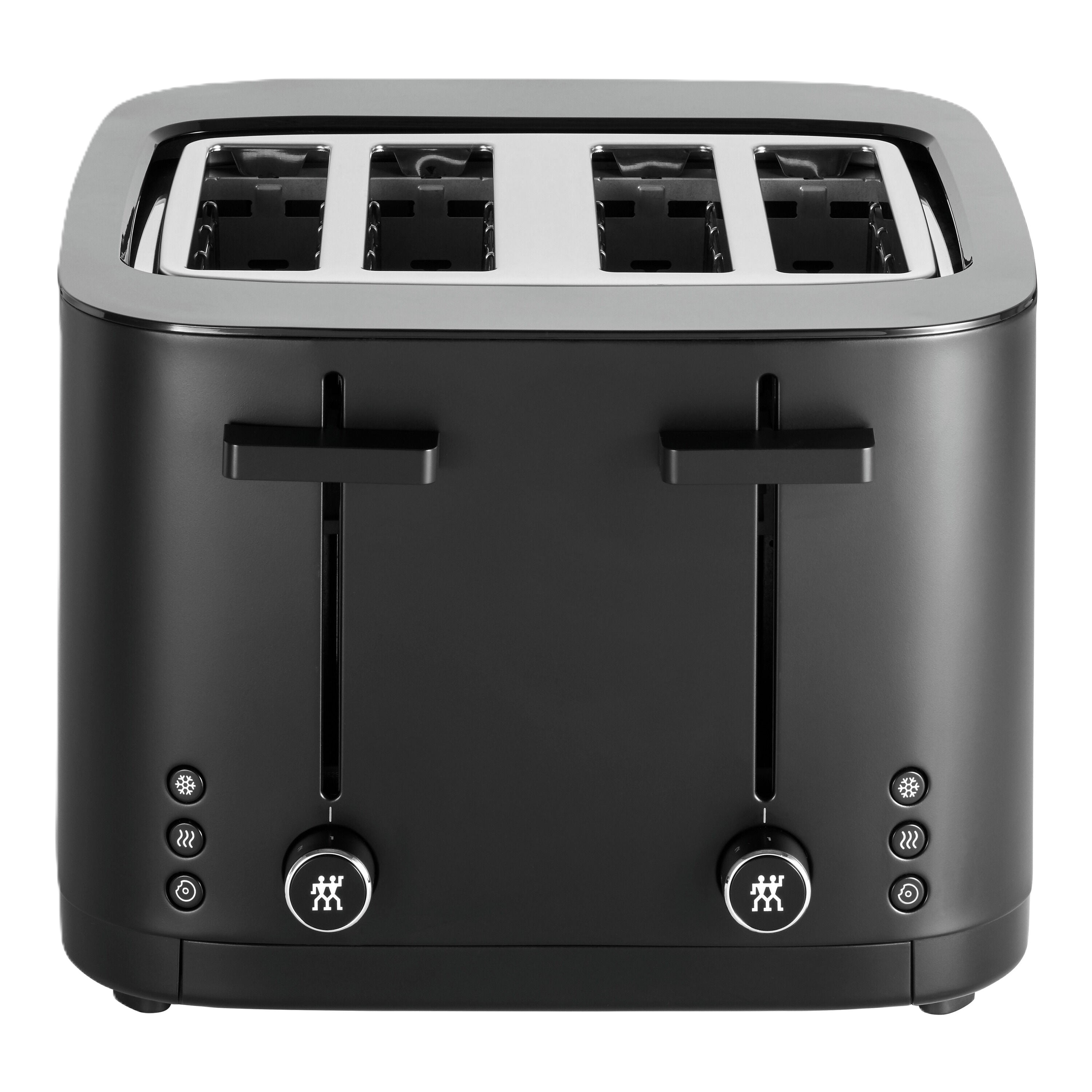Black ZWILLING Enfinigy 4-Slot Toaster with adjustable browning and modern stainless steel design.