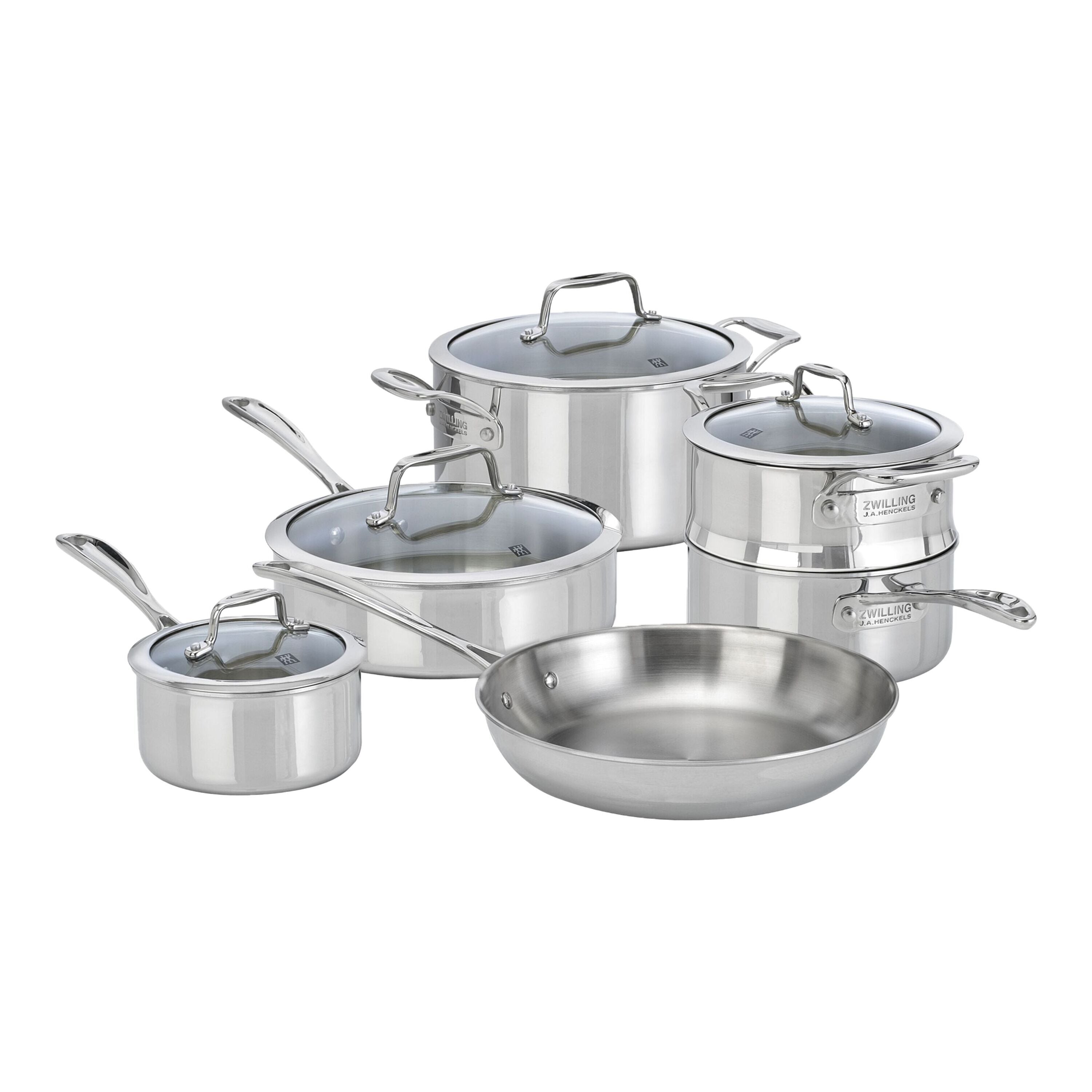ZWILLING Vista Clad 10 Piece 18/10 Stainless Steel Cookware Set