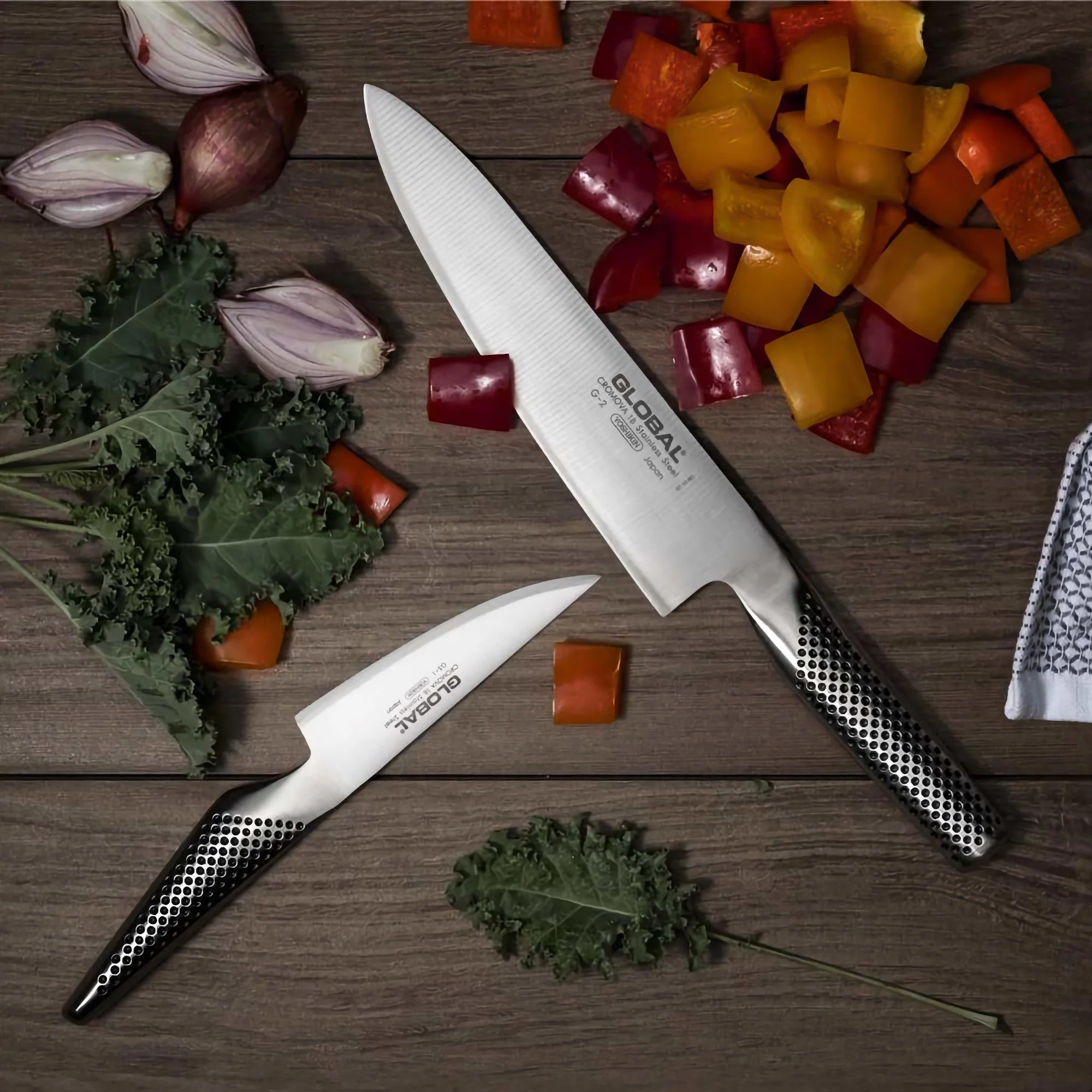 GLOBAL 2-Piece Knife Set G2 Chef's Knife & GS1 Paring Knife