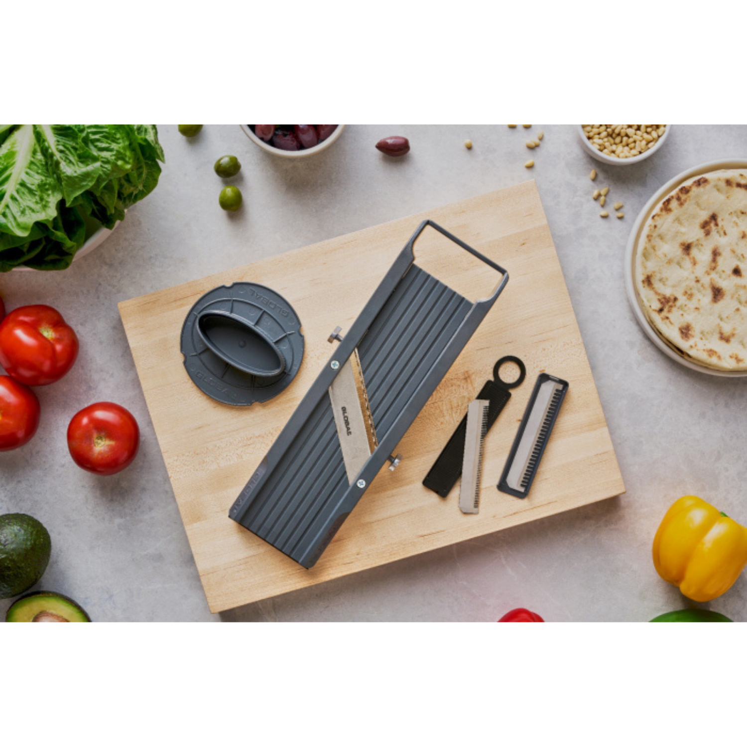 GLOBAL Mandoline XL Vegetable Slicer with 3 Interchangeable Blades