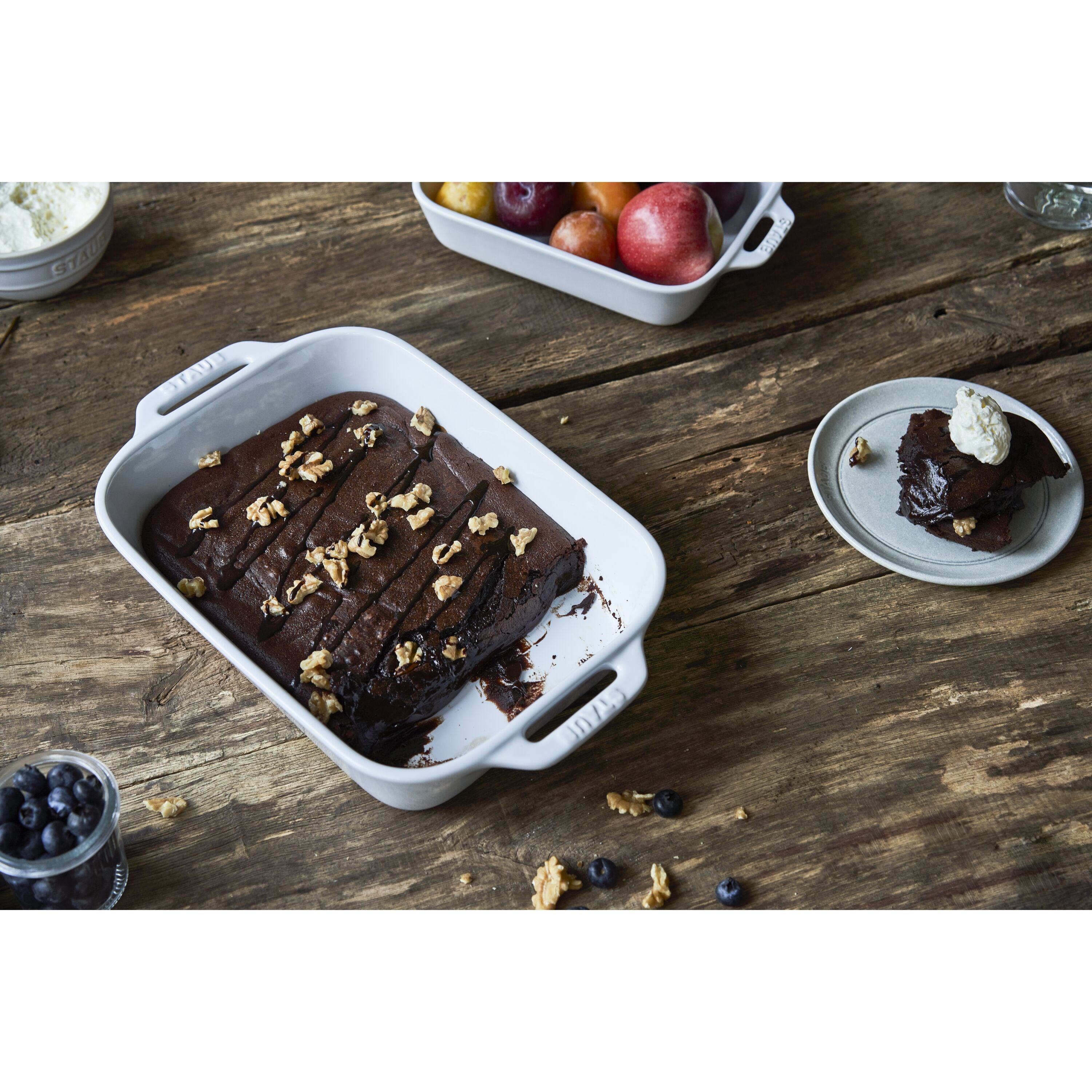 STAUB Ceramique Rectangular Baking Dish Set White 3 Piece-2