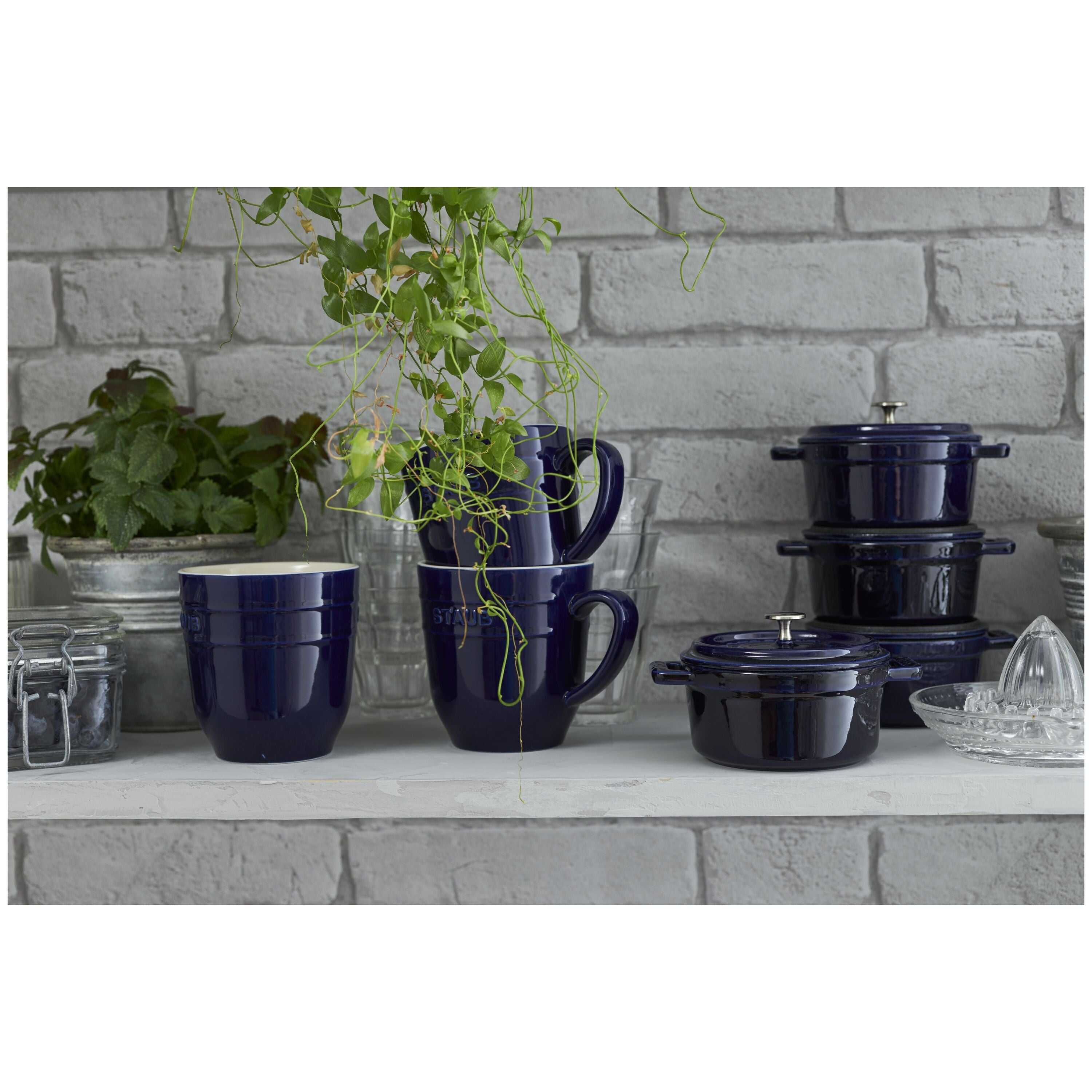 STAUB Ceramique  Ceramic Round Mug, Dark-Blue