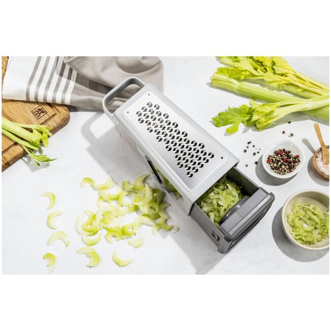 ZWILLING Z-Cut 6-in-1 Tower Grater – Stainless Steel, Multi-Purpose Kitchen Tool