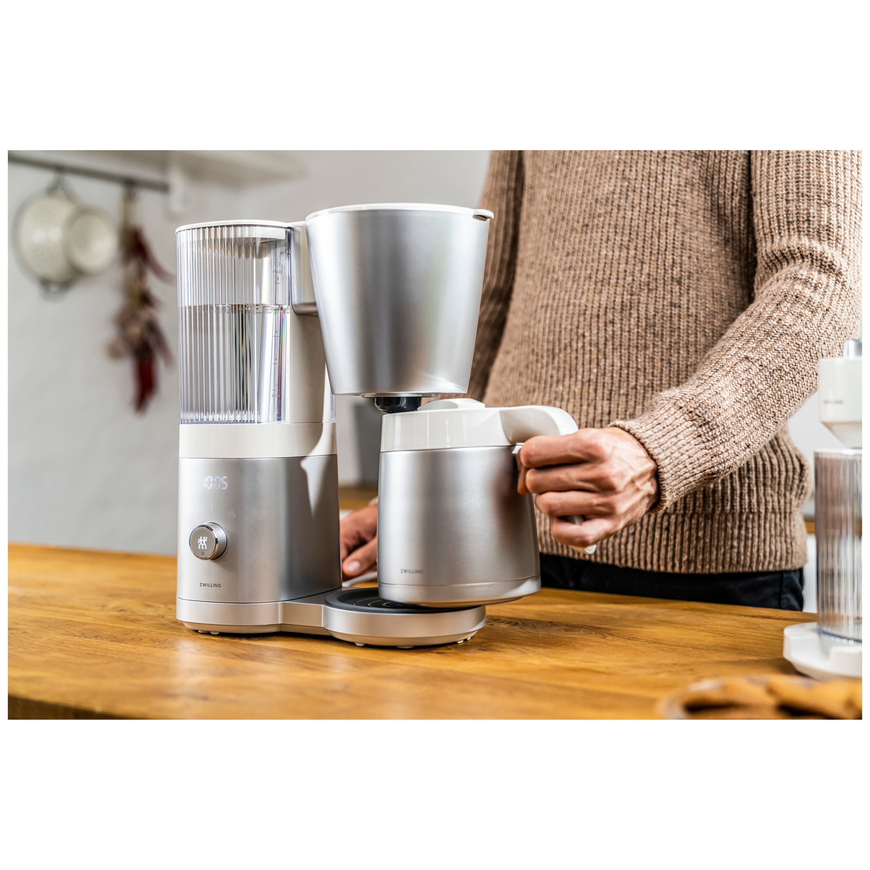 ZWILLING Enfinigy Thermal Carafe Drip Coffee Maker, Silver