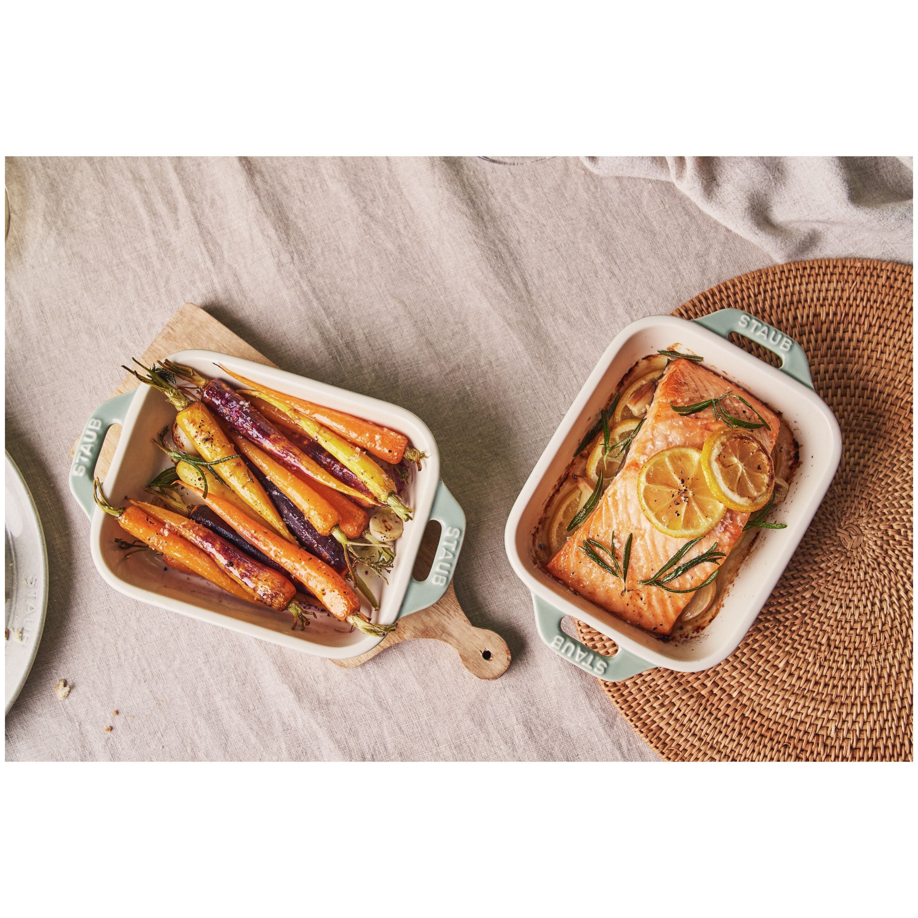 STAUB Ceramique 400 mL Ceramic Rectangular Rectangular Baking Dish , Eucalyptus