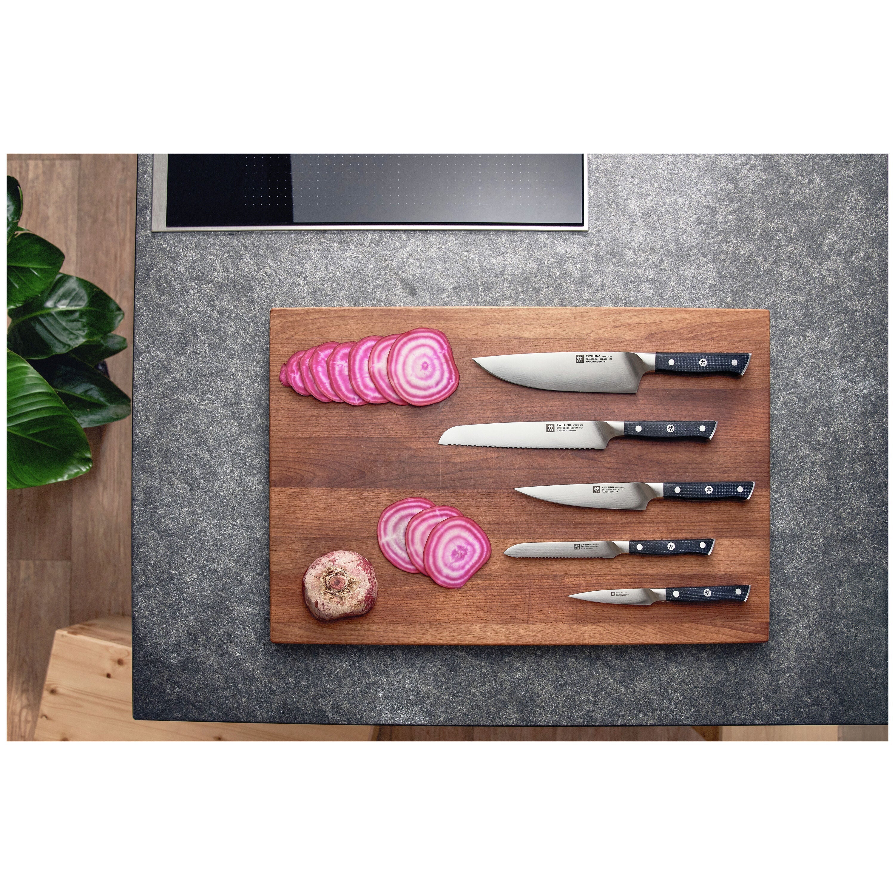 ZWILLING Spectrum 6-Piece Knife Block Set - German-Made Sharpness with Micarta Handles Black-3