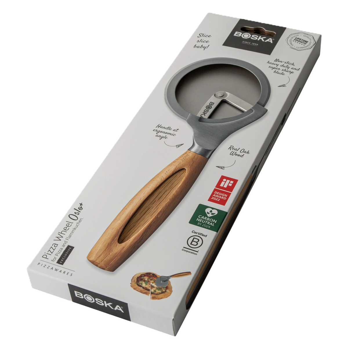BOSKA - Oslo+, Pizza Wheel, 8.5x3.3x0.6" / 21.7x8.4x1.5cm