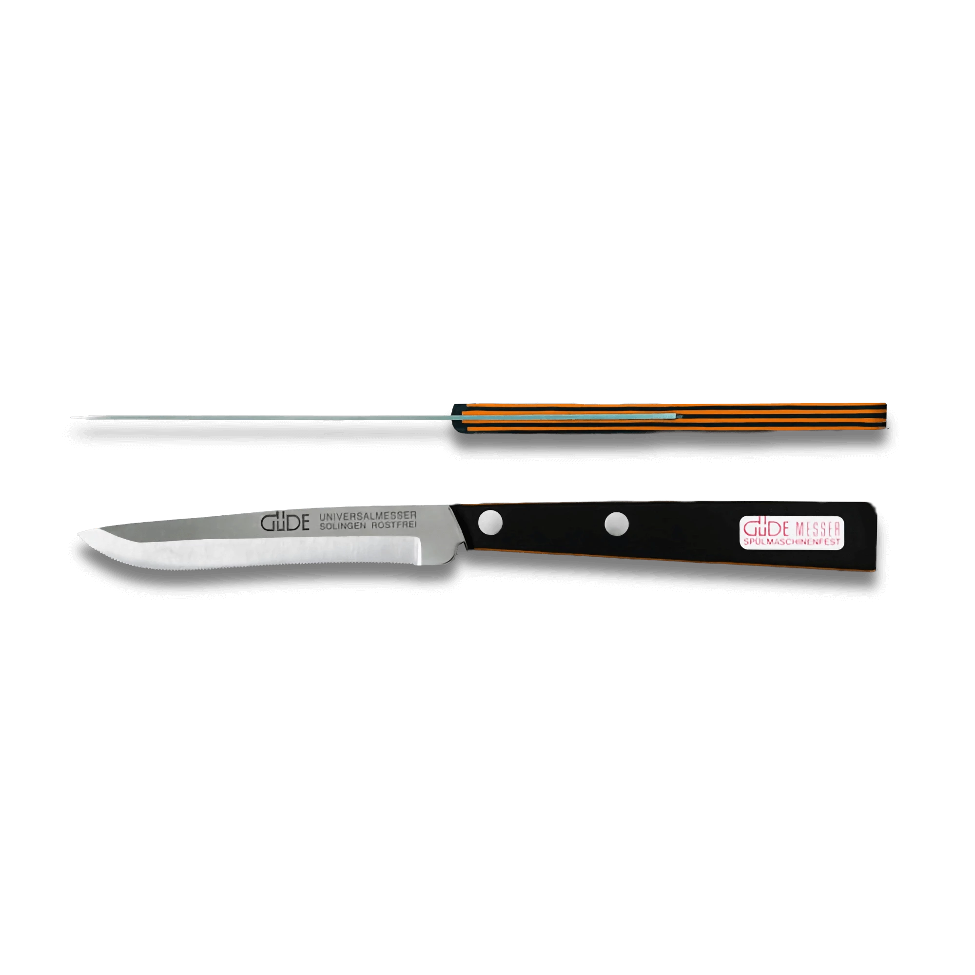Couteau utilitaire 4'', noir et orange