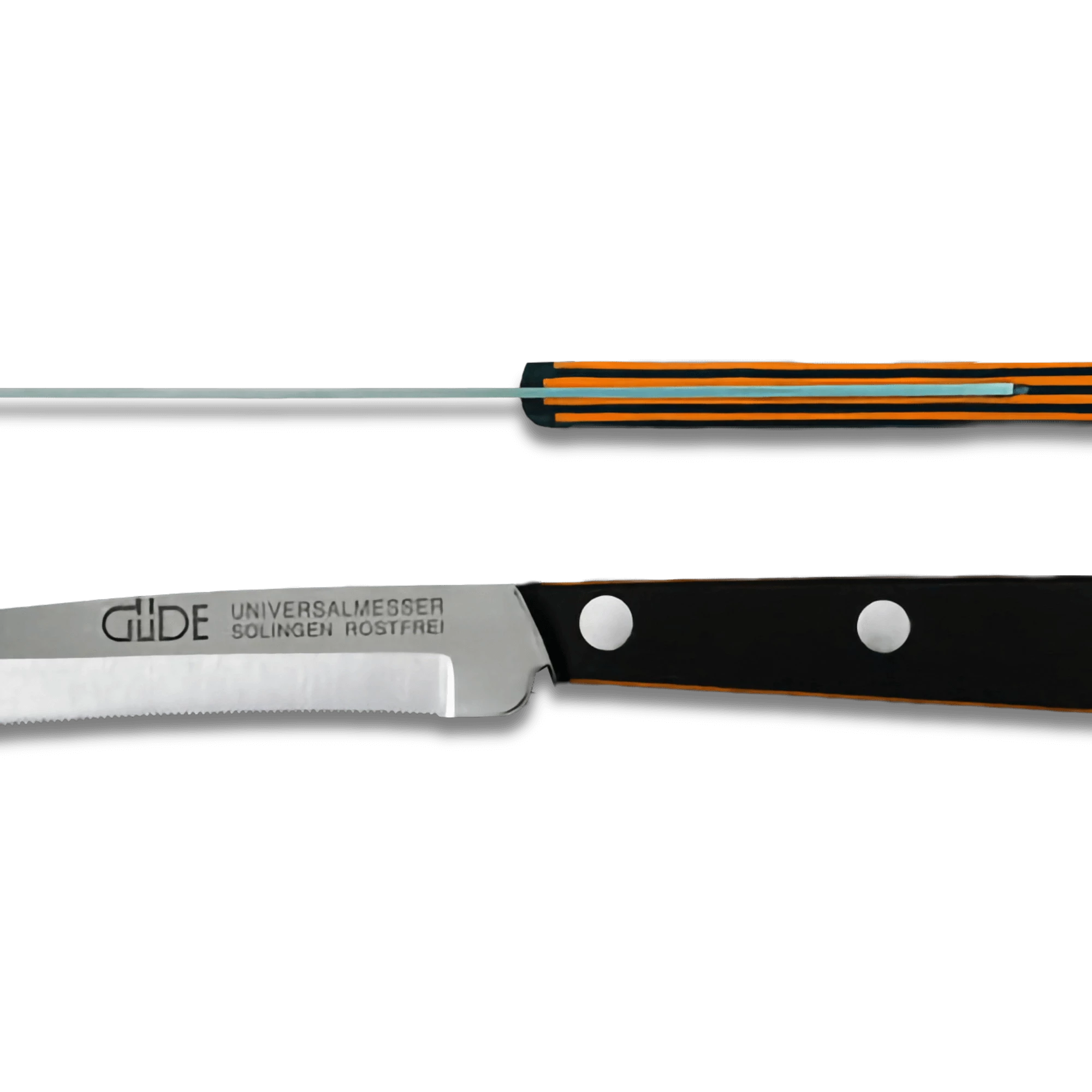 Couteau utilitaire 4'', noir et orange