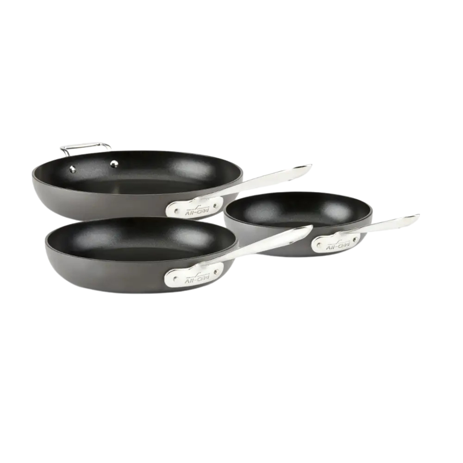 Professional HA1 Hard Anodized Nonstick Fry Pan Set – 8”, 10”, & 12” Skillets