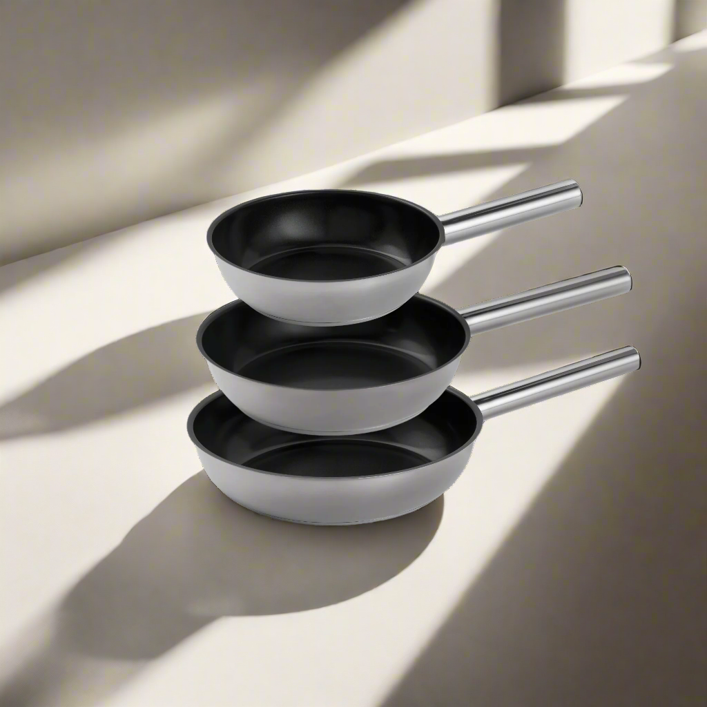 COMBEKK | Ceramic Stainless Steel Fry Pan Set of 3