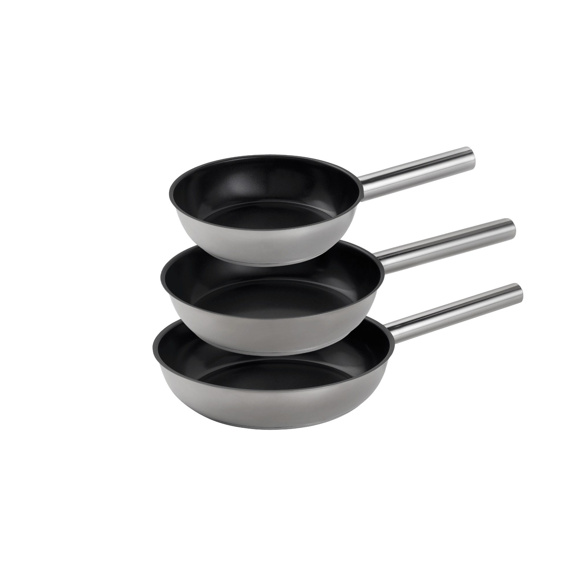COMBEKK | Ceramic Stainless Steel Fry Pan Set of 3