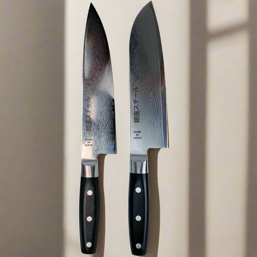 HAYAMI ESSENTIEL | Ensemble de deux couteaux en acier Damas Lame en acier Damas VG10 | Fabriqué au Japon