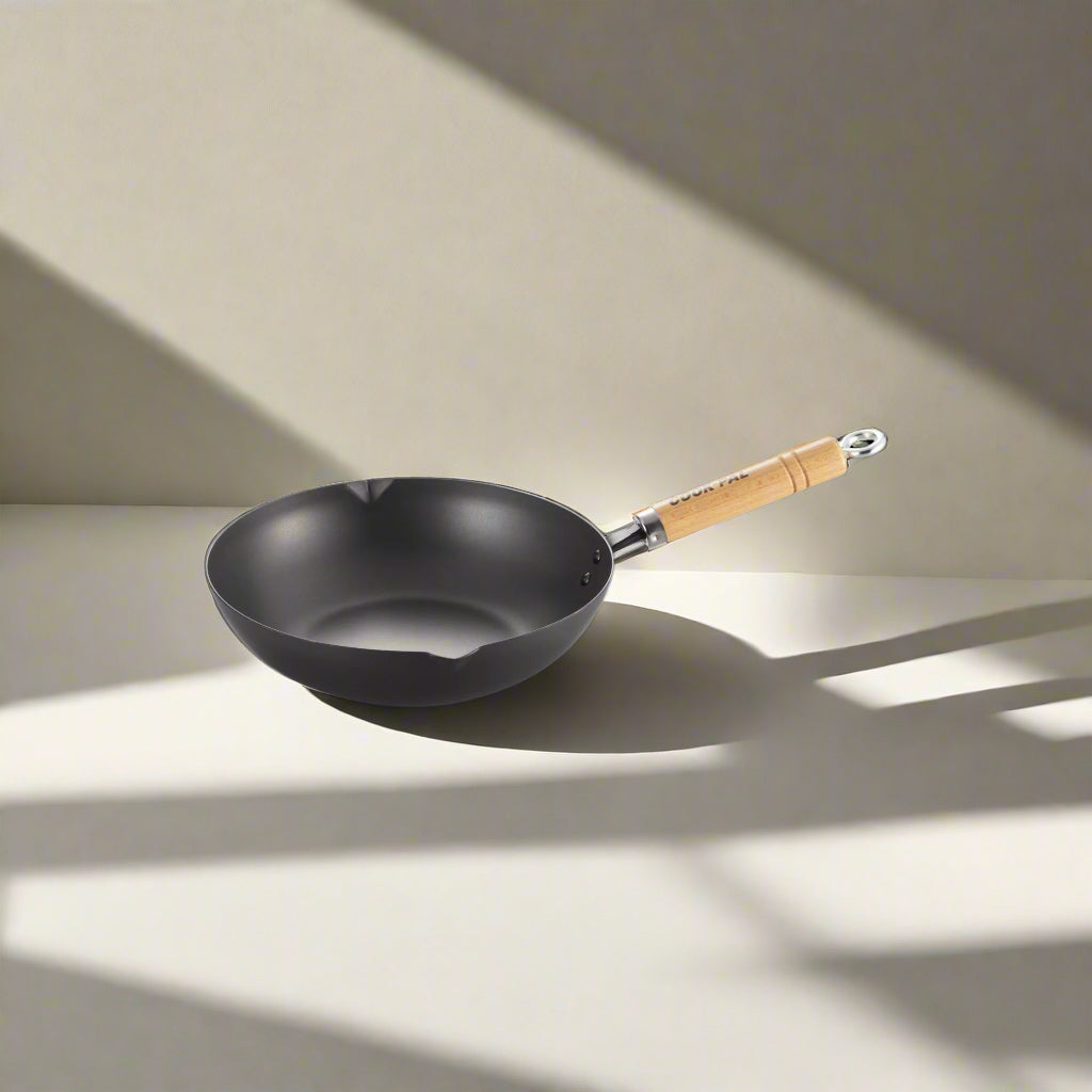 Yoshikawa Cook-Pal Ren Deep Frying Pan 28cm– Nitrided Carbon Steel, Made in Japan