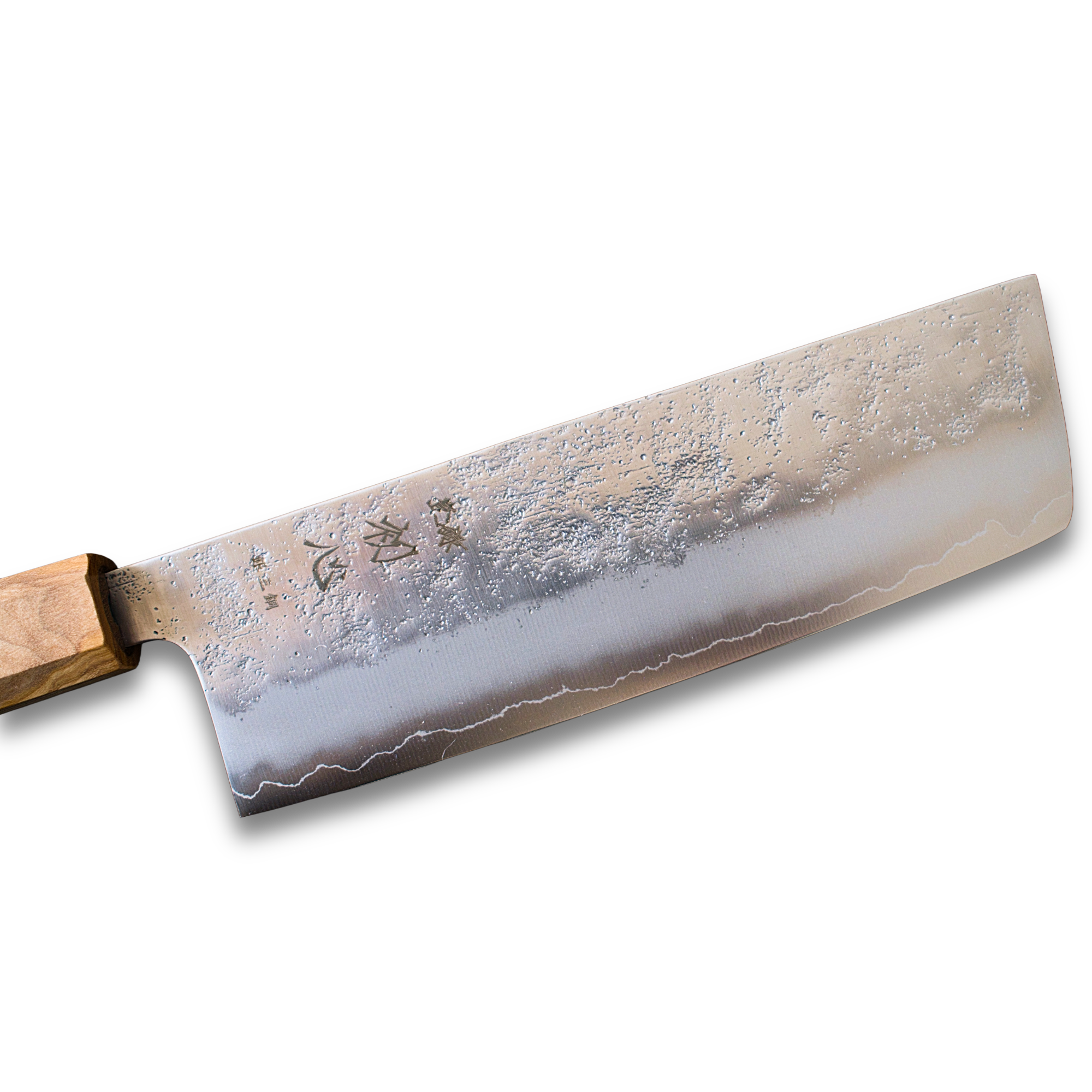 Ginrei Silver3 3-Layer Nashiji Nakiri – 170mm (Olive Wood Handle)