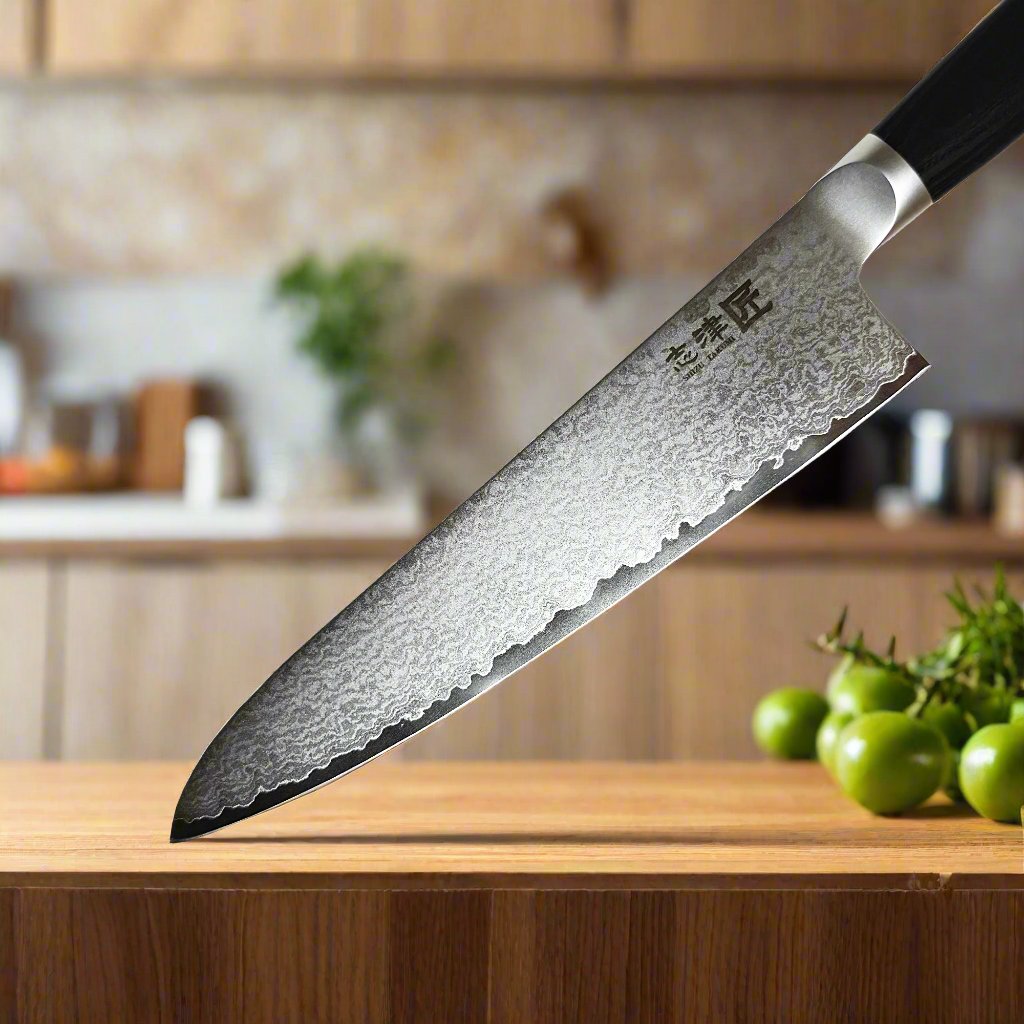 Miyako SUS 210mm Gyuto Knife - 33 Layer Damascus Steel Blade – Made in Japan