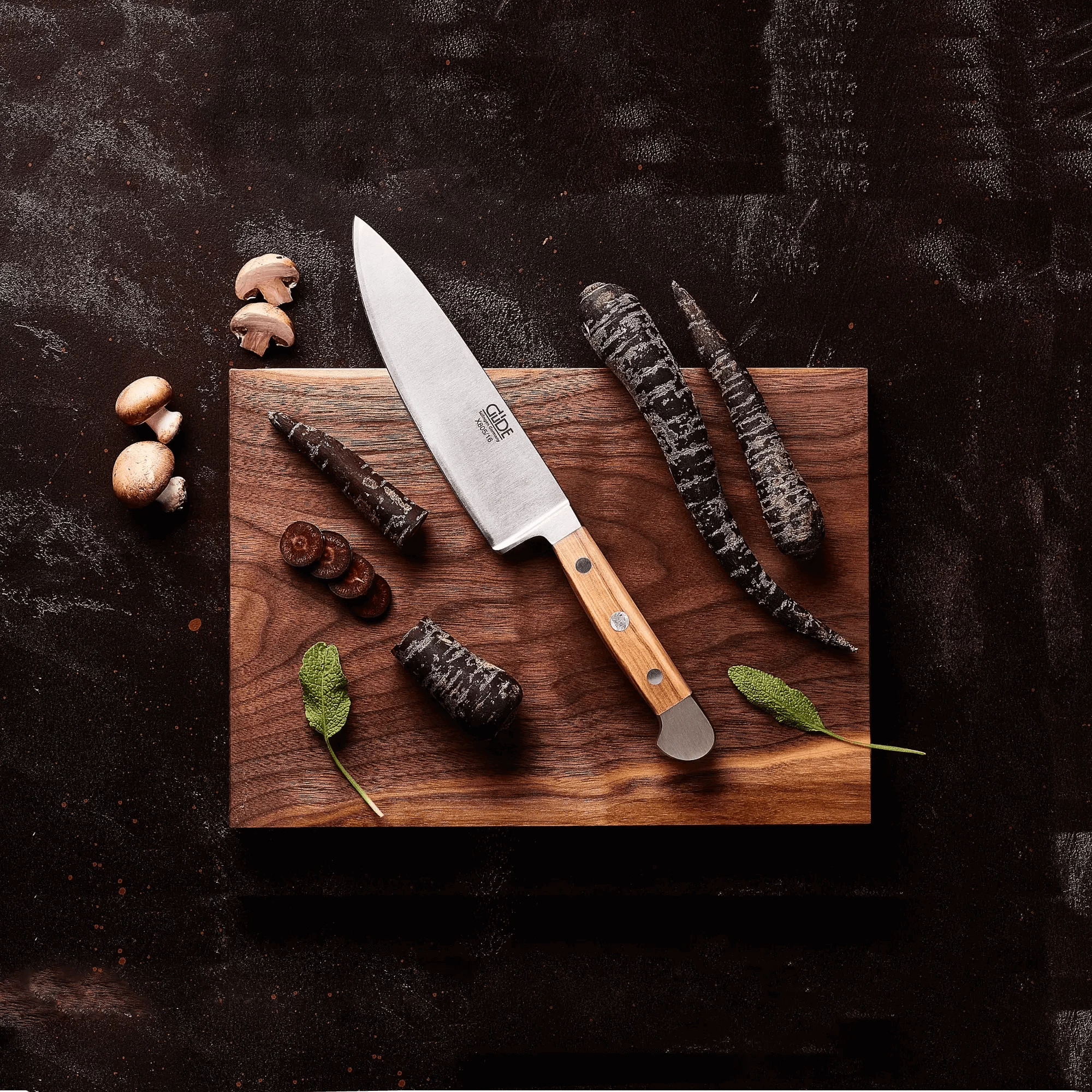 OLIVE ALPHA | Couteau de chef - 8" | Acier forgé avec manche en bois d'olivier