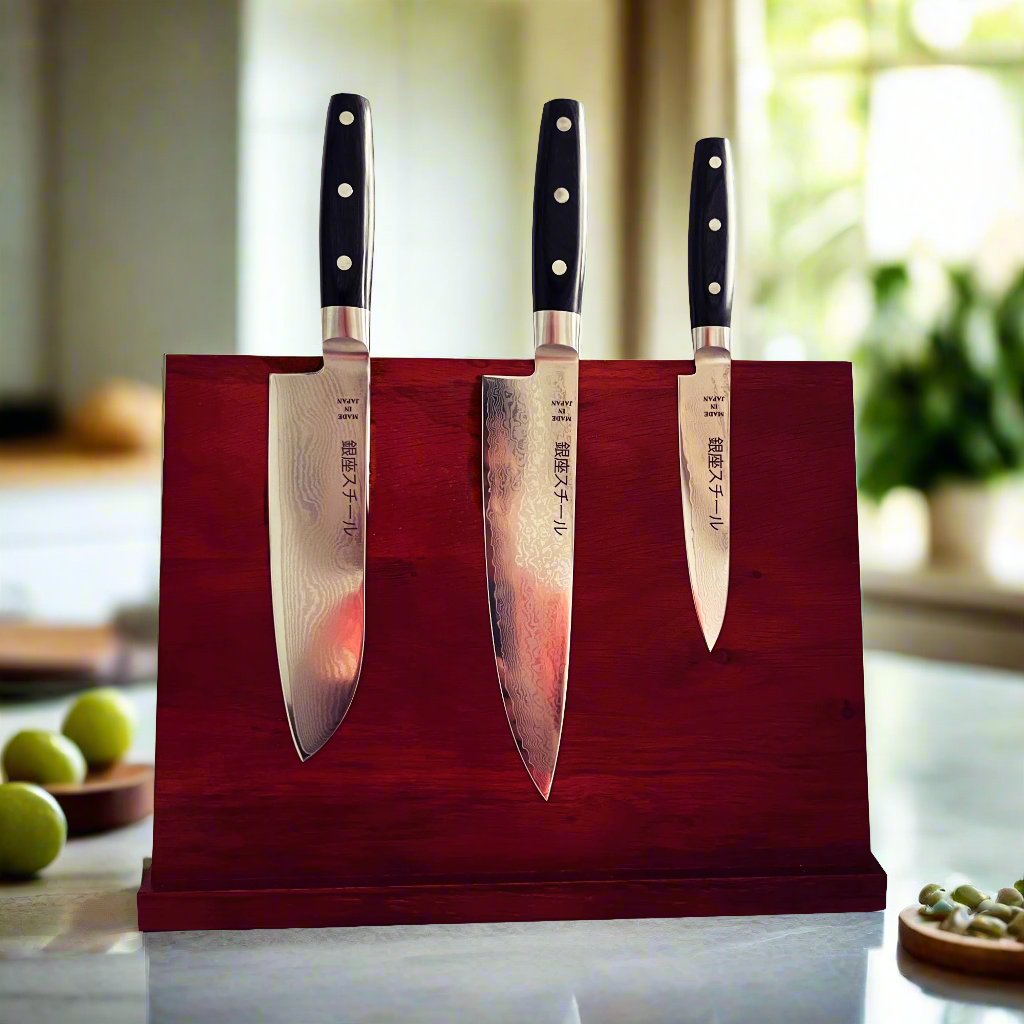 Ginza Steel Hayami Premium Knife Set with Magnetic Block - Made in Japan