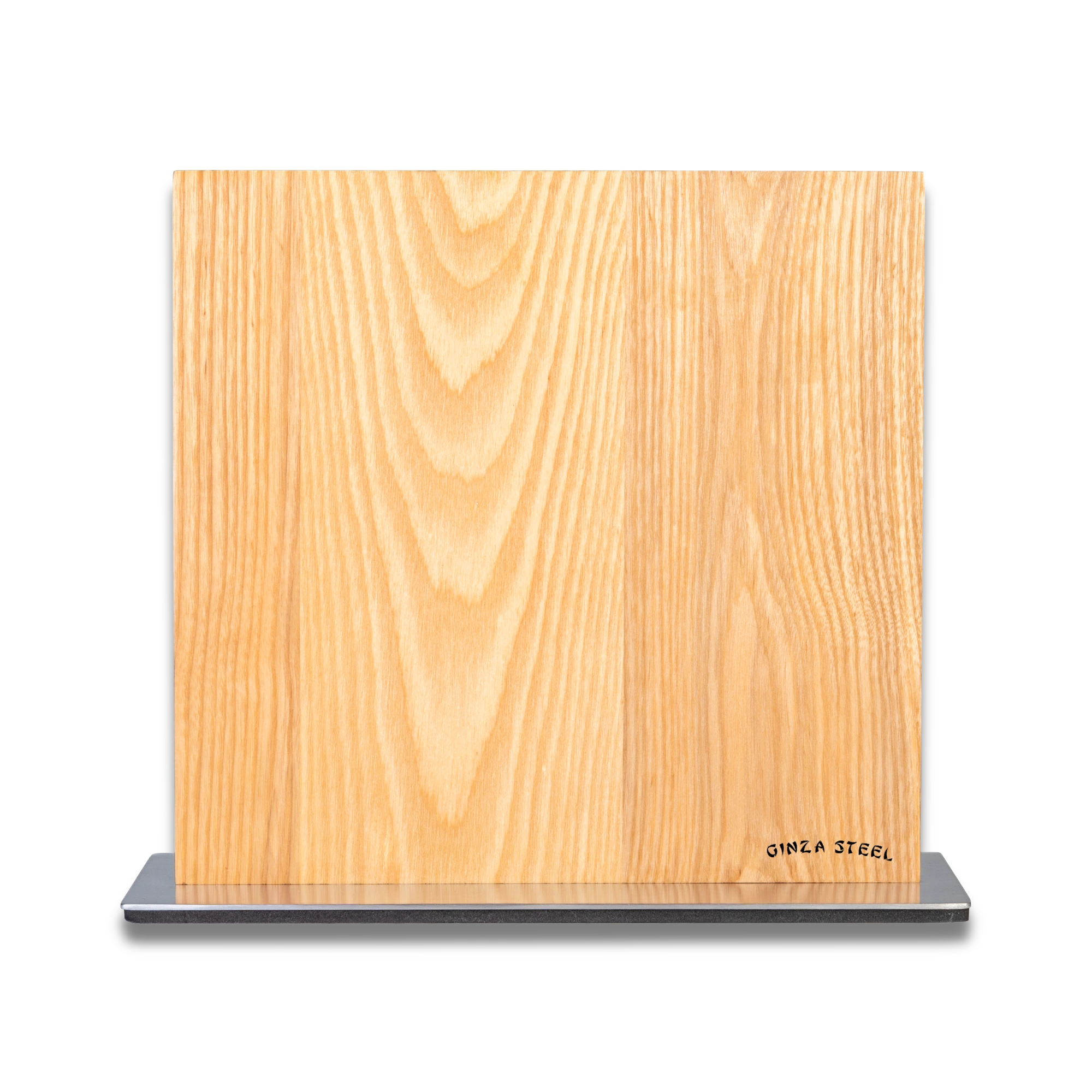 Ginza Steel Magnetic Wood Block – Ash Wood with Metal Base