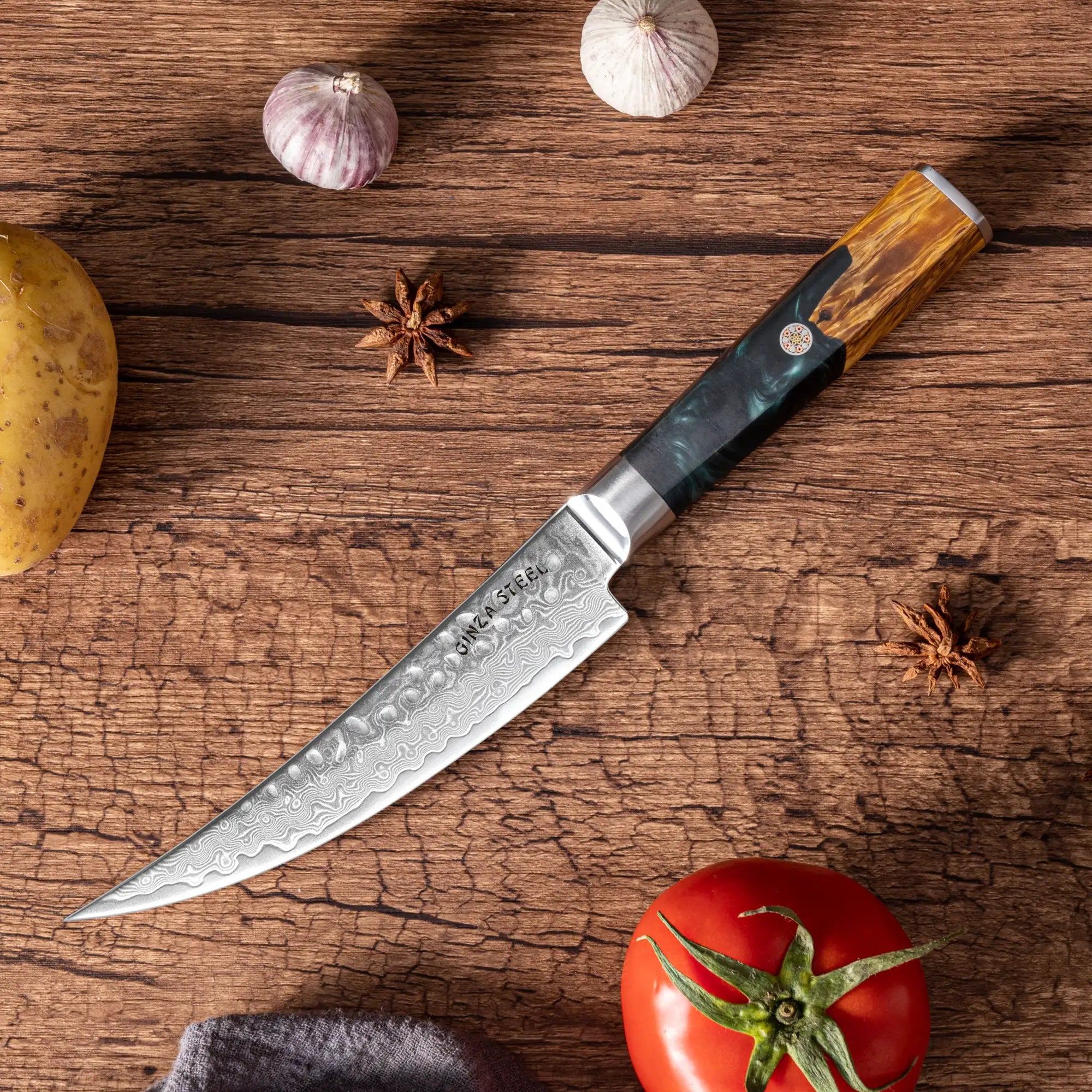 Kaze Katana – 6-Inch Boning Knife, Damascus VG10 Steel, 67 Layers (Copy)